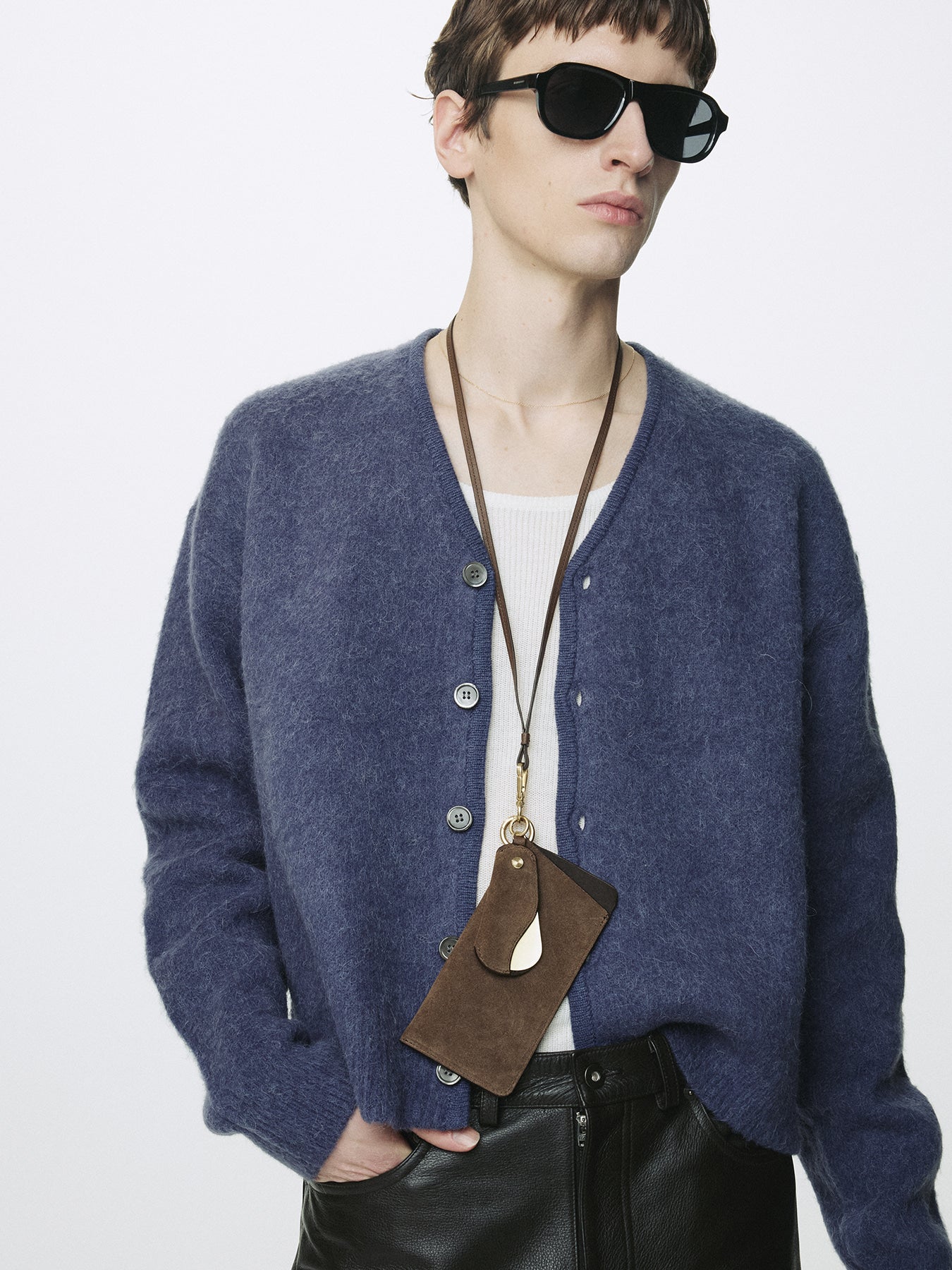 Tonywack - Brushed Alpaca-Blend Cardigan (Purple Blue) product image 6 | TRAB K-Fashion Australia