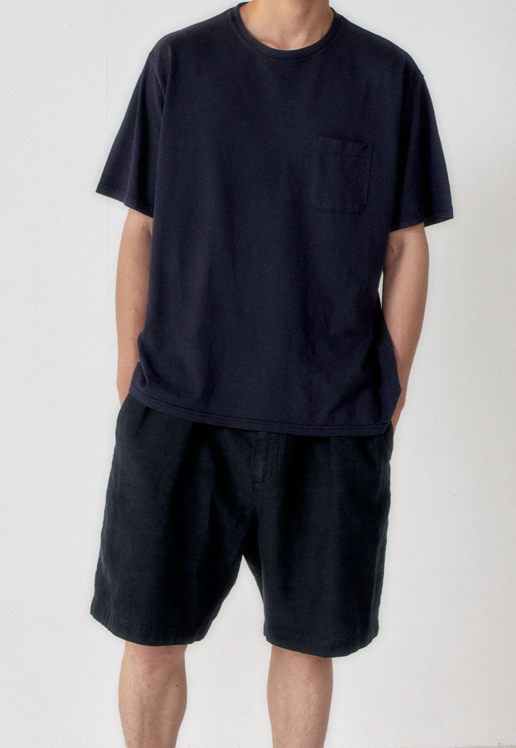 Art if acts - Washed Linen Two Tuck Shorts (Navy) product image 5 | TRAB K-Fashion Australia