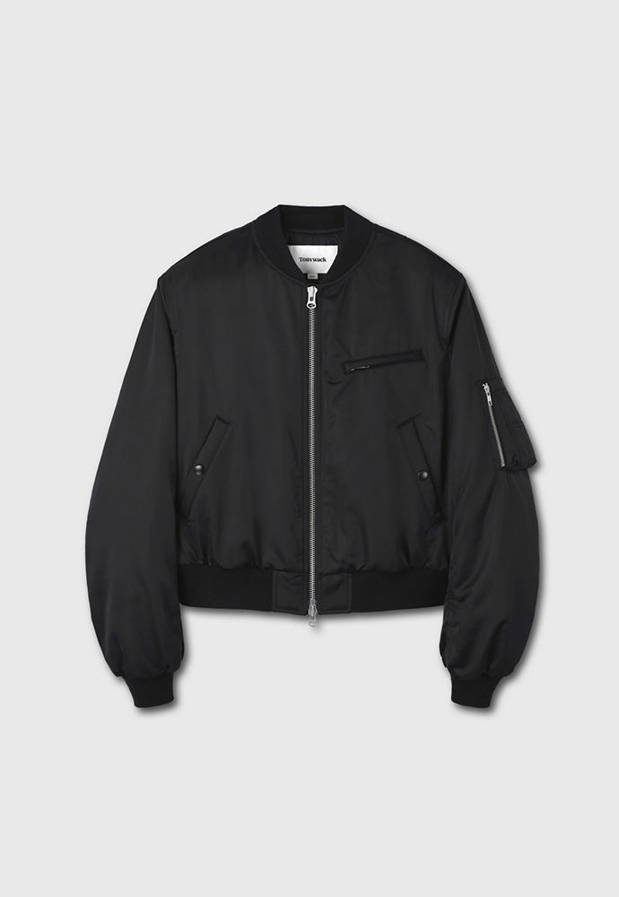 Tonywack - Recycled-Polyester Cropped Padded Bomber (Black) product image 7 | TRAB K-Fashion Australia
