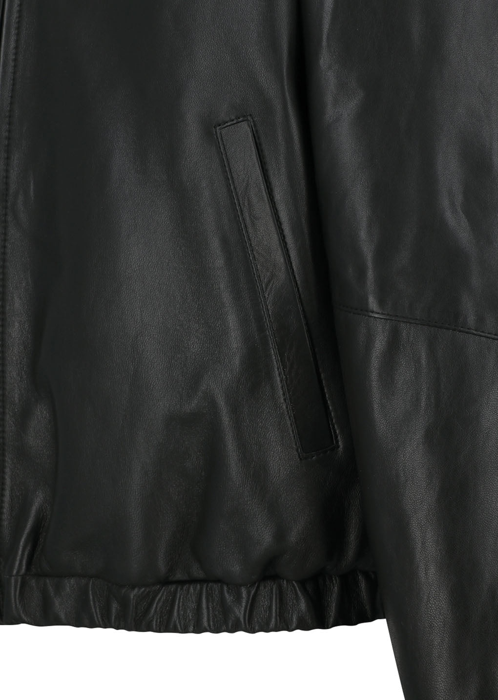 Amomento - [Pre-Order] Lambskin Leather Hood Jumper (Black) product image 9 | TRAB K-Fashion Australia