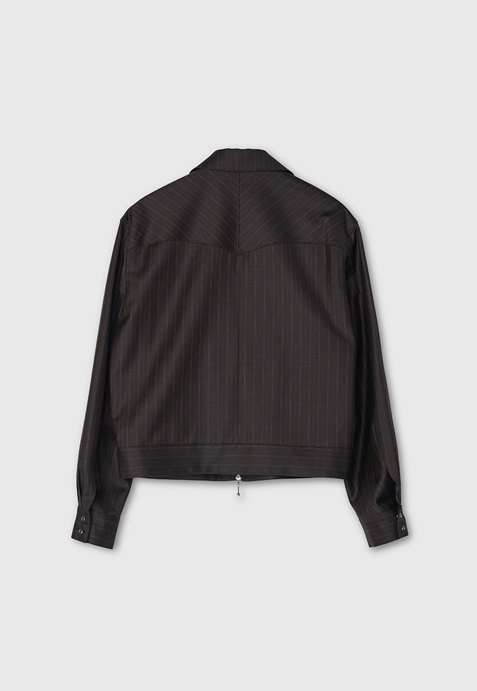 Tonywack - Worsted Wool Western Blouson Jacket (Brown Stripe) product image 10 | TRAB K-Fashion Australia