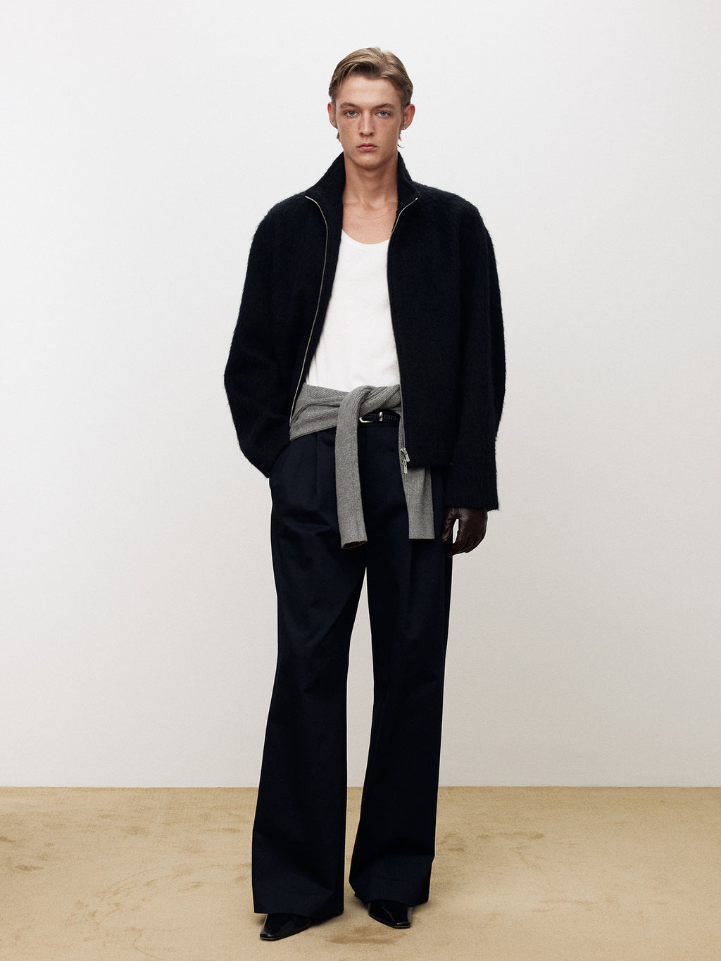 Tonywack - Wool Alpaca Zippered Jacket (Navy) product image 2 | TRAB K-Fashion Australia