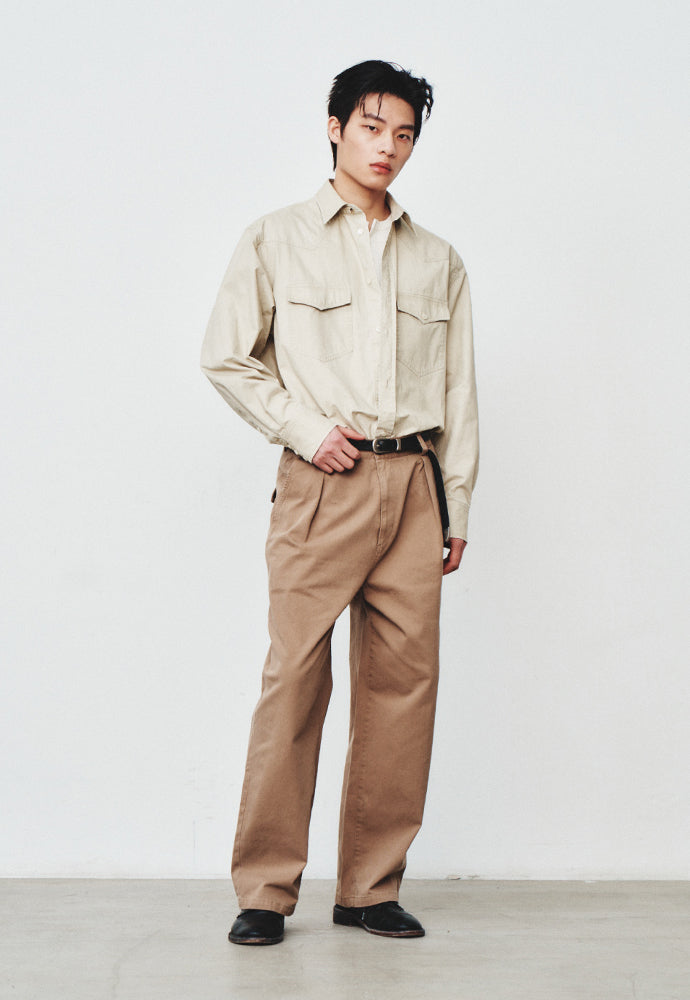 Art if acts - Washed Western Shirt (Cream) product image 6 | TRAB K-Fashion Australia
