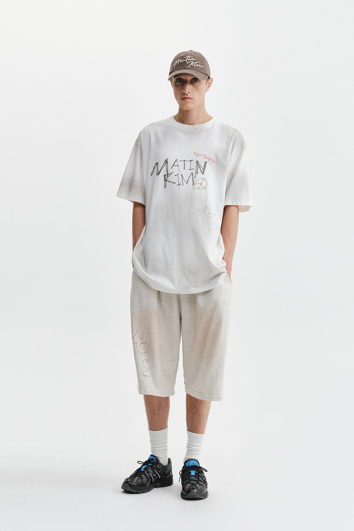 Matin Kim - Vintage Graffiti Logo Top (White) product image 10 | TRAB K-Fashion Australia