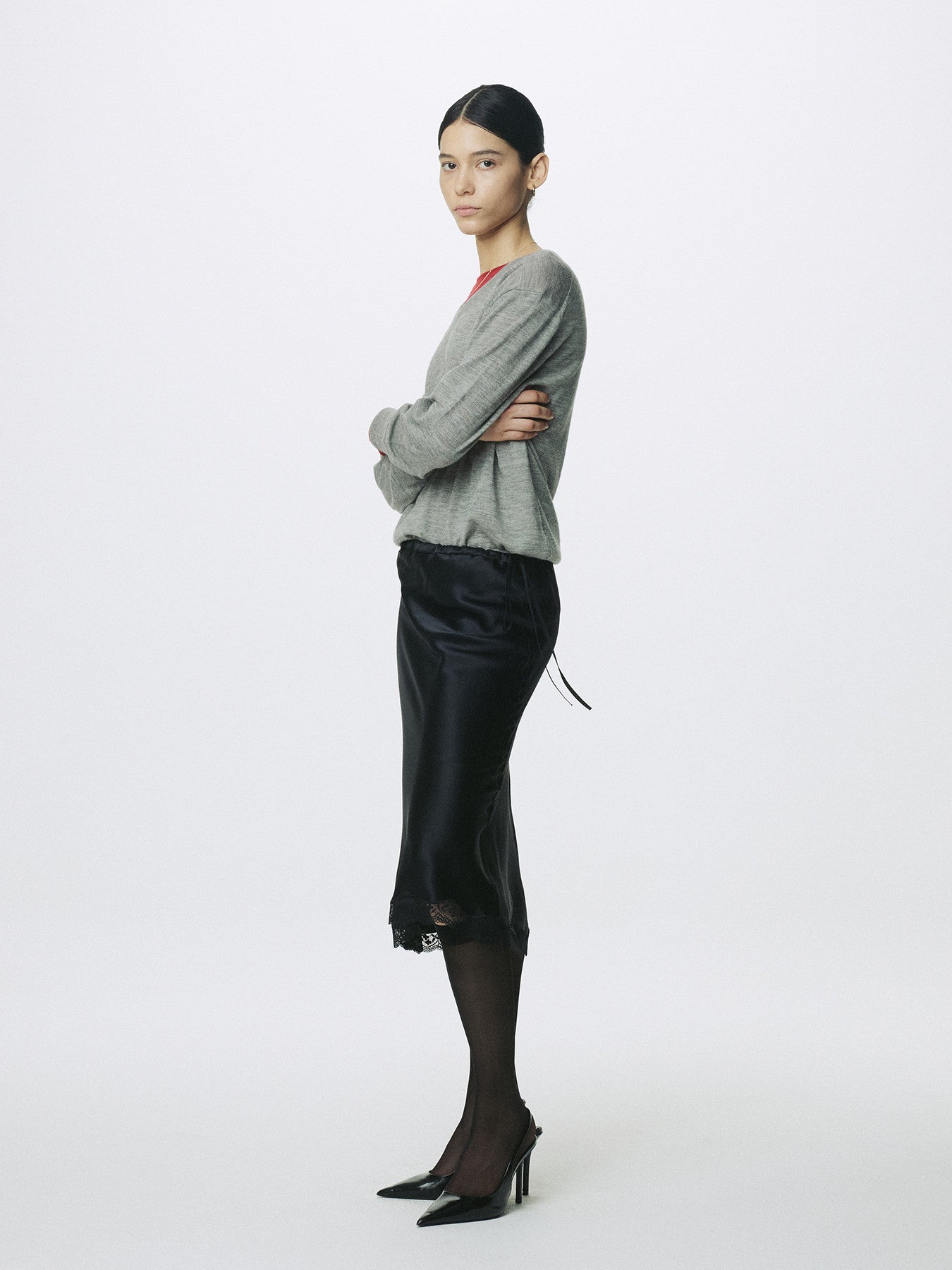 Tonywack - Silk Midi Skirt (Black) product image 7 | TRAB K-Fashion Australia