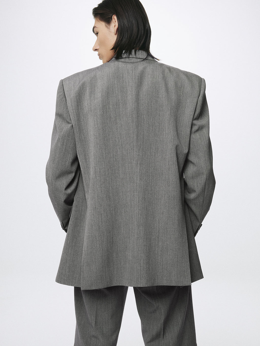 Tonywack - Melange Wool Oversized Tailored Jacket (Melange Grey) product image 7 | TRAB K-Fashion Australia