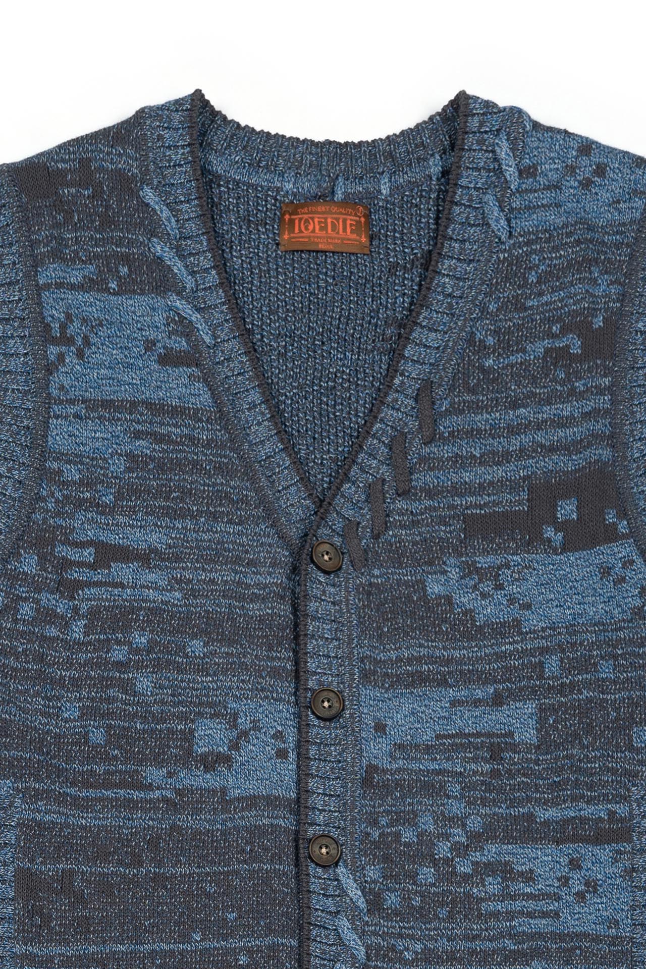 Ioedle - Mosaic Urban Knit Vest Cardigan (Blue) product image 4 | TRAB K-Fashion Australia