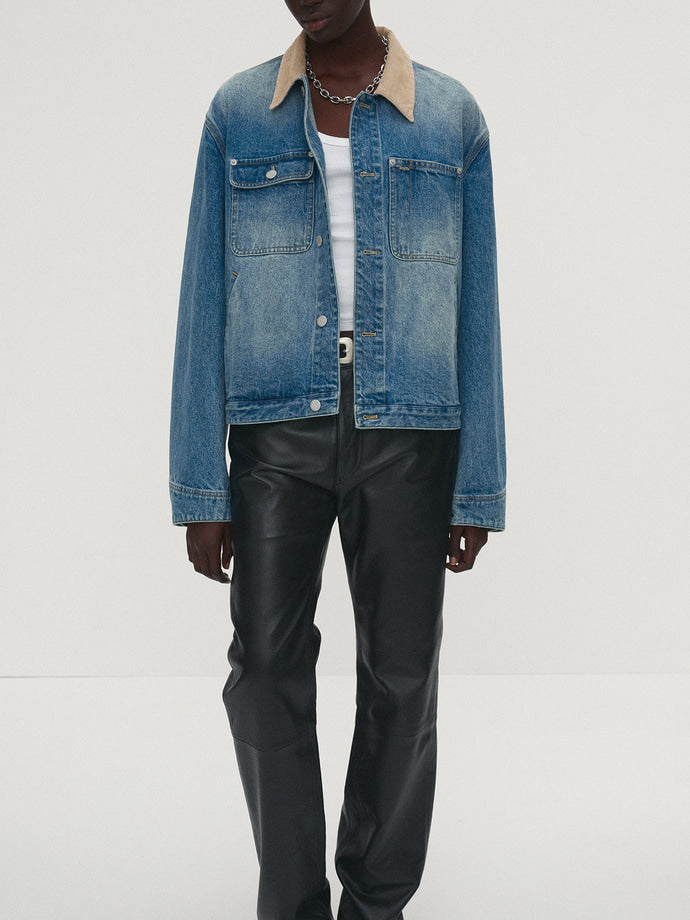 Tonywack - Corduroy Collar Denim Work Jacket (Washed Blue) product image 4 | TRAB K-Fashion Australia