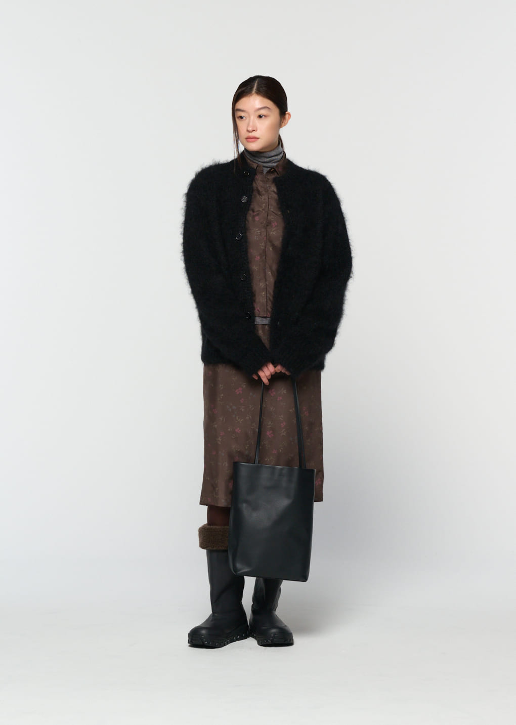Amomento - men's mohair bulky cardigan (Black) product image 6 | TRAB K-Fashion Australia