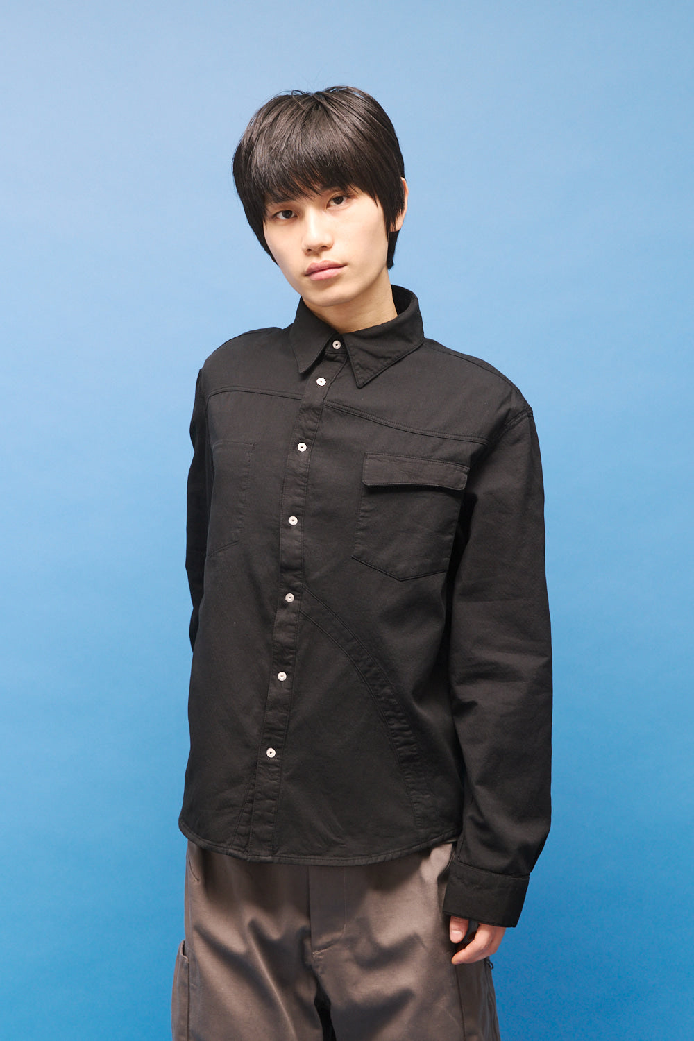 Hatchingroom - Reverse Western Shirt Gauze (Over Dyed Black) product image 16 | TRAB K-Fashion Australia