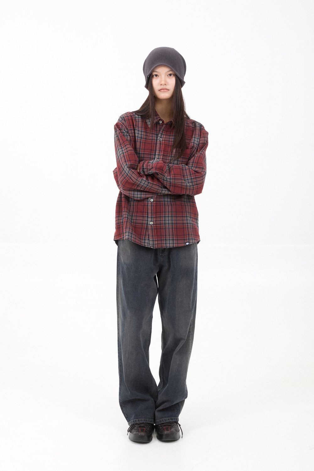 Hatchingroom - Regular Shirt Check (Dusty Red) product image 6 | TRAB K-Fashion Australia