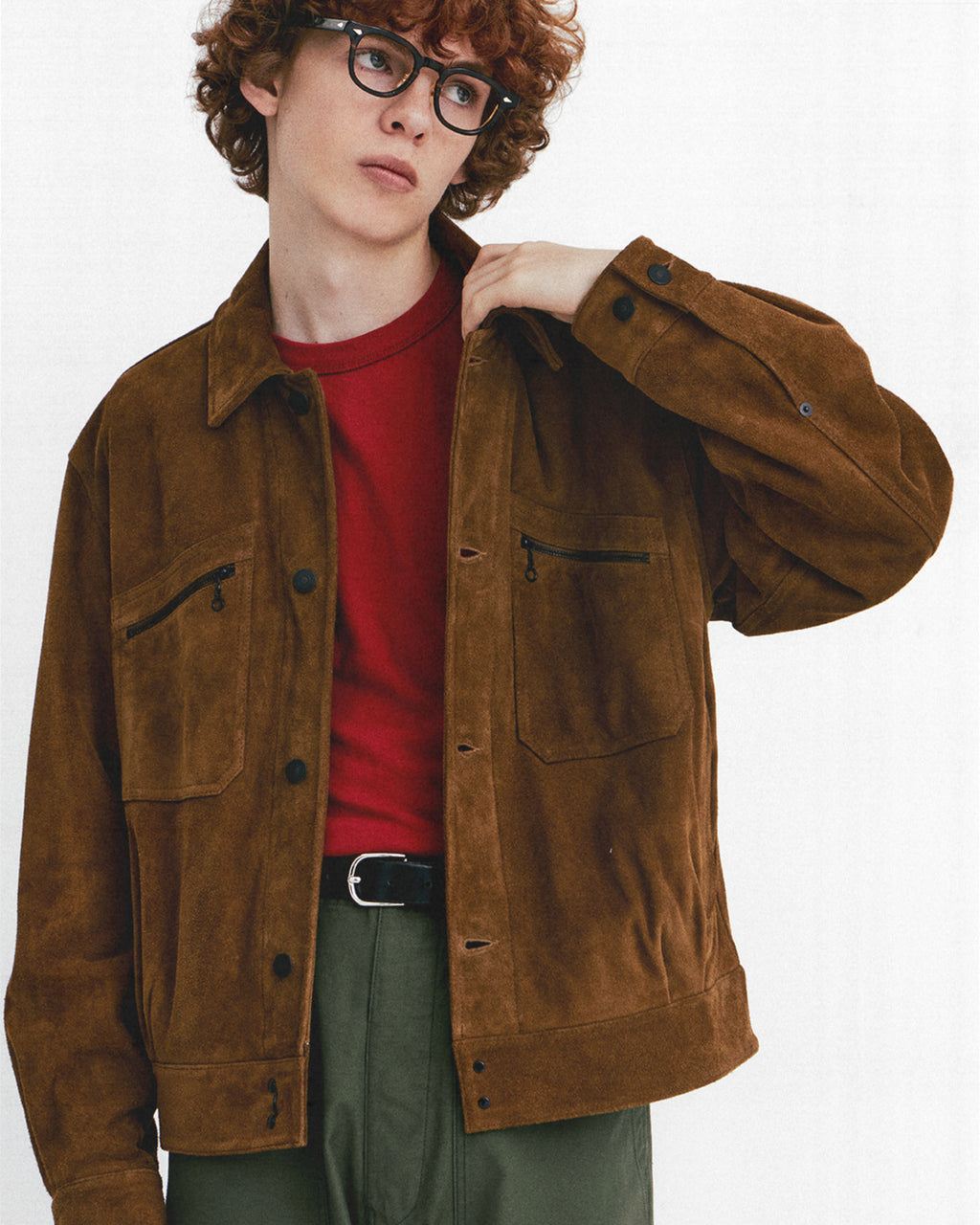 Eastlogue - Workers Blouson Leather Jacket (Brown Nubuck) product image 7 | TRAB K-Fashion Australia