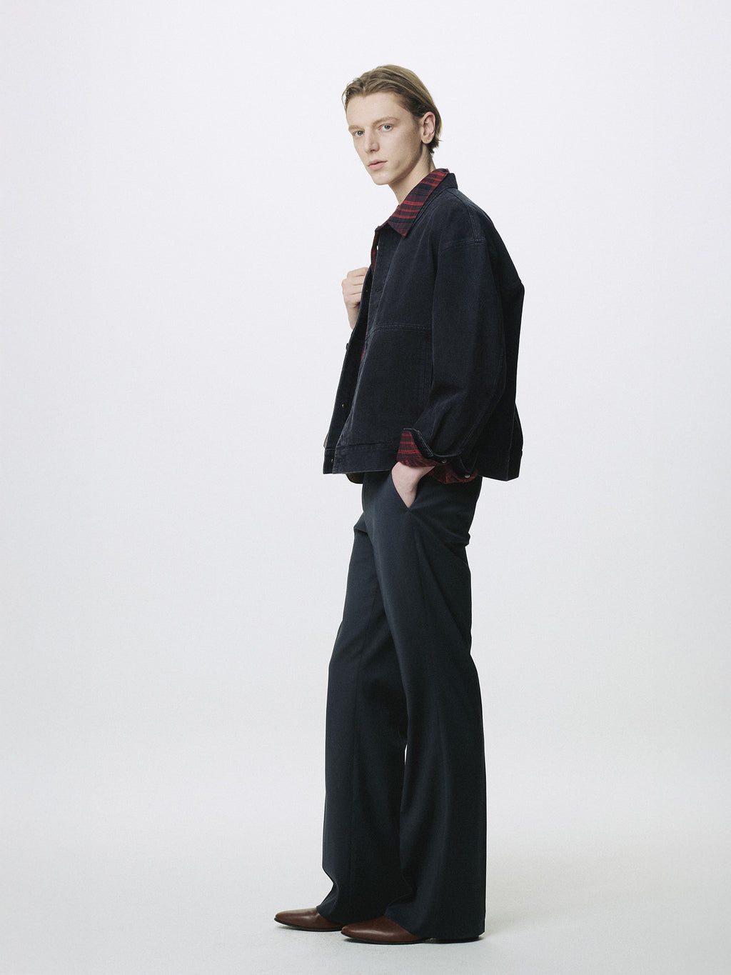 Tonywack - Relaxed Denim Blouson Jacket (Faded Black) product image 3 | TRAB K-Fashion Australia