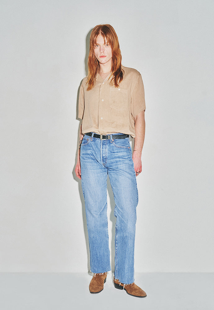 Tonywack - Cozy Linen Viscose Cuban-Collar Shirt (Faded Beige) product image 1 | TRAB K-Fashion Australia