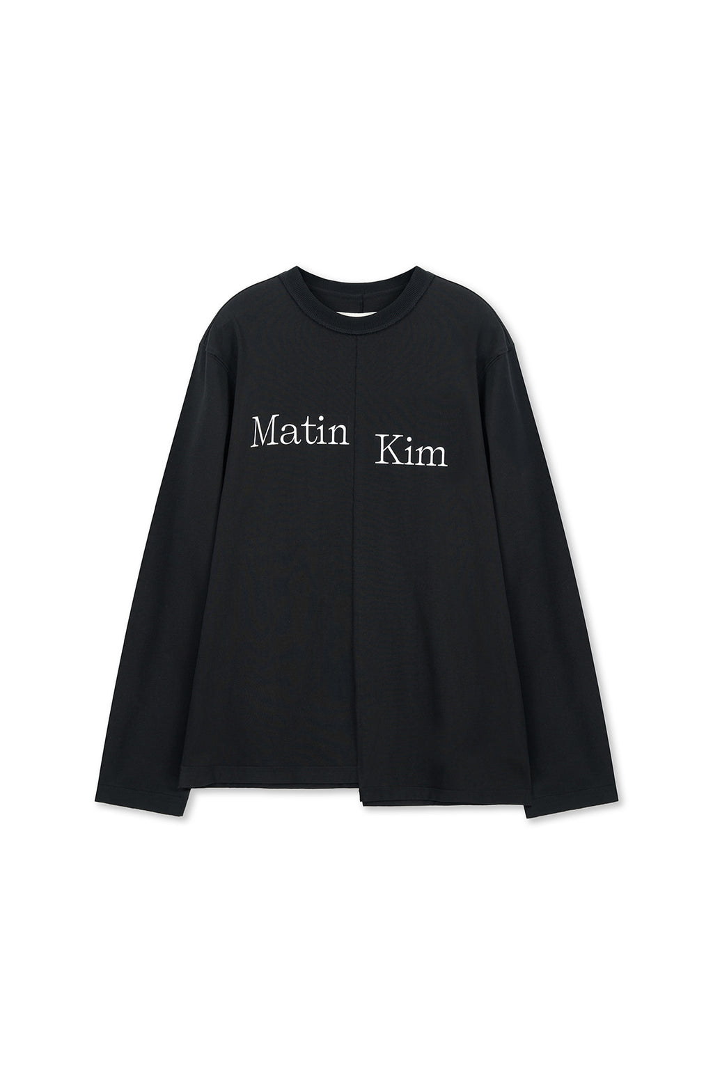 Matin Kim - Asymmetric Logo Top (Black) product image 1 | TRAB K-Fashion Australia