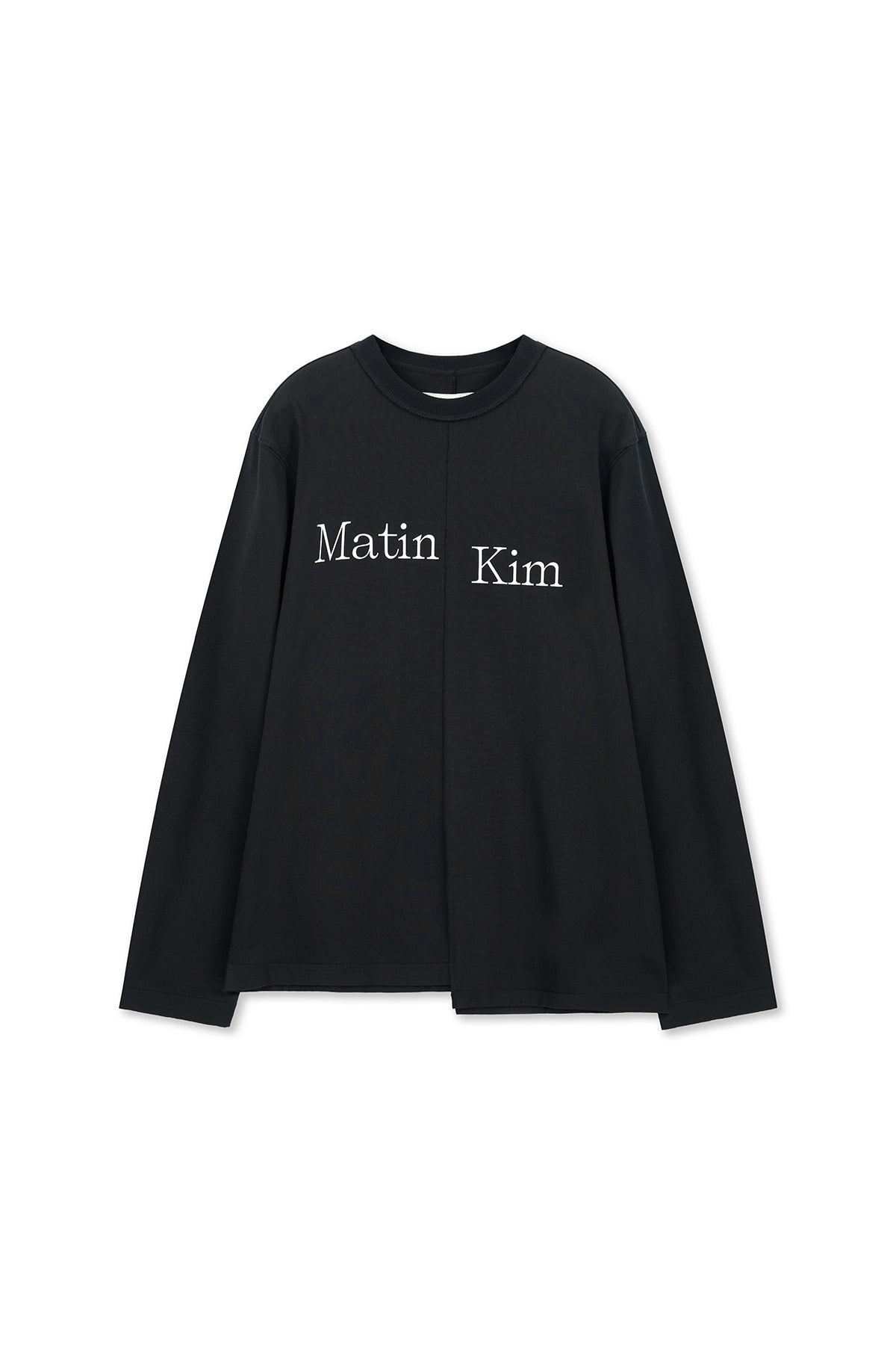 Matin Kim - Asymmetric Logo Top (Black) product image 1 | TRAB K-Fashion Australia