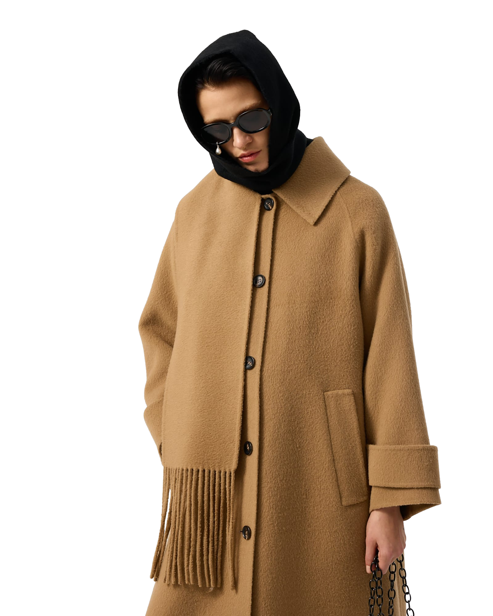 Kimhe Kim - Scarf Detail Long Coat (Beige) product image 21 | TRAB K-Fashion Australia