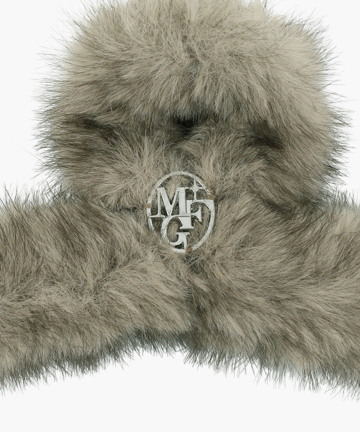 Marithe & Francois Girbaud - Circle Logo Fur Hair Clip (Oatmeal / Brown) product image 4 | TRAB K-Fashion Australia
