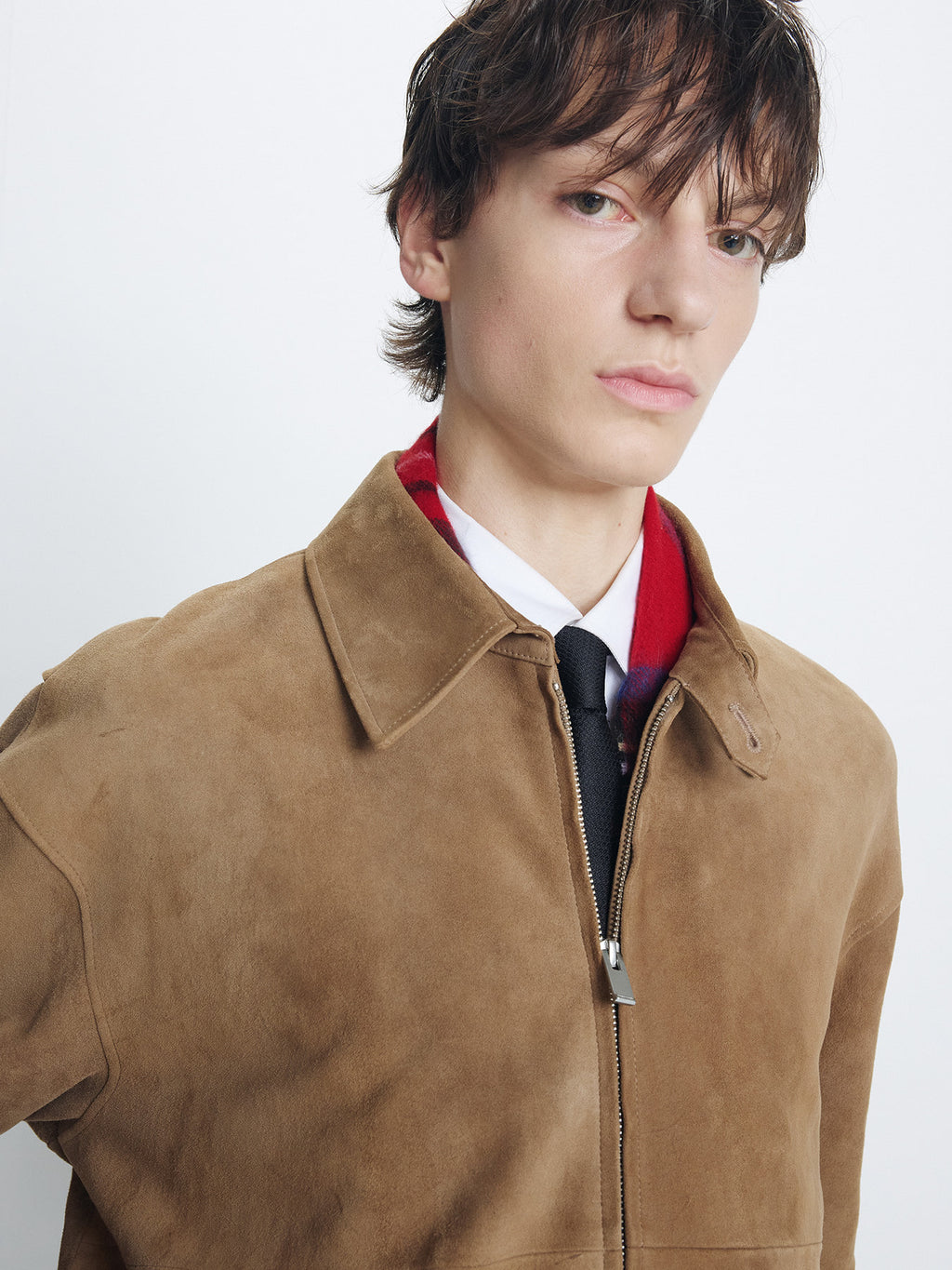 Tonywack - Goat Suede Relaxed Bomber Jacket (Beige) product image 7 | TRAB K-Fashion Australia
