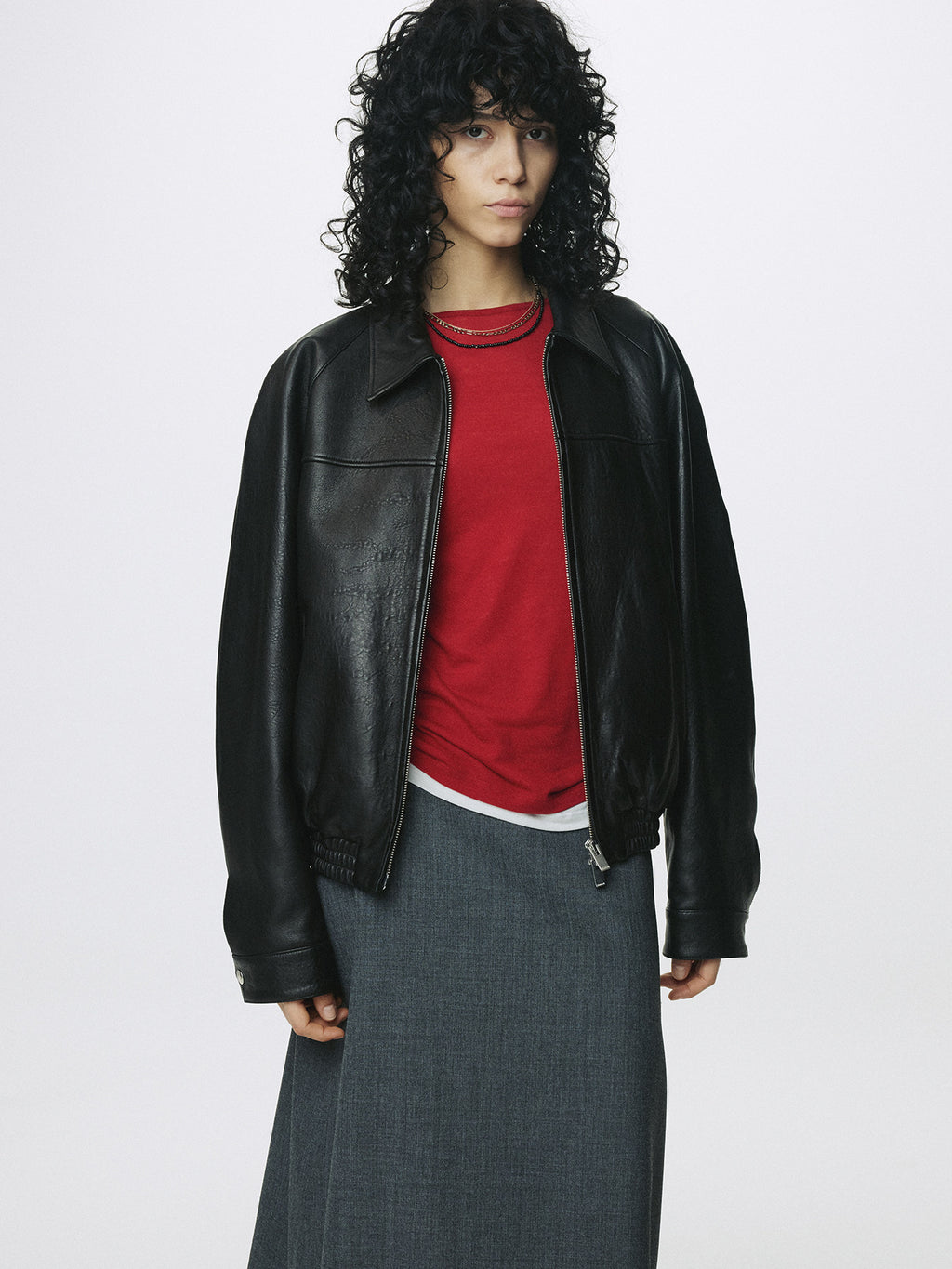 Tonywack - Tencel Layered Long Sleeve (Red/White) product image 1 | TRAB K-Fashion Australia