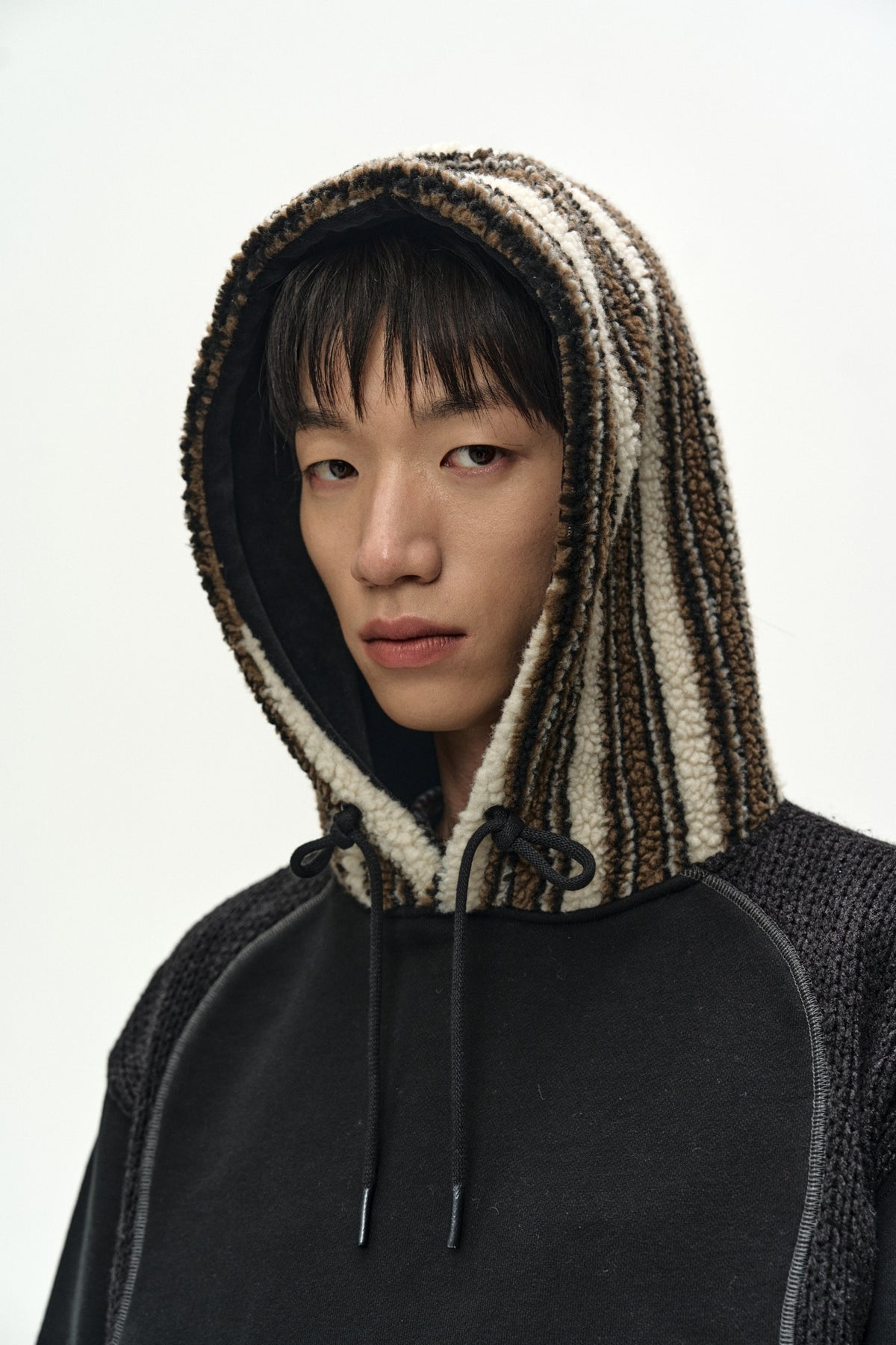 Andersson Bell - Unisex Knit Panel Fleece Hoodie (Black) product image 6 | TRAB K-Fashion Australia