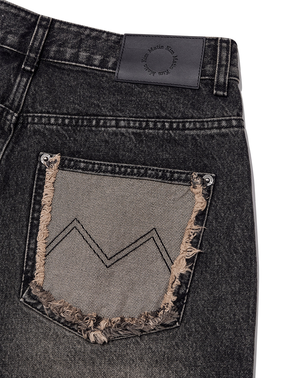 Matin Kim - Hem Point Bermuda Denim Pants (Charcoal) product image 6 | TRAB K-Fashion Australia