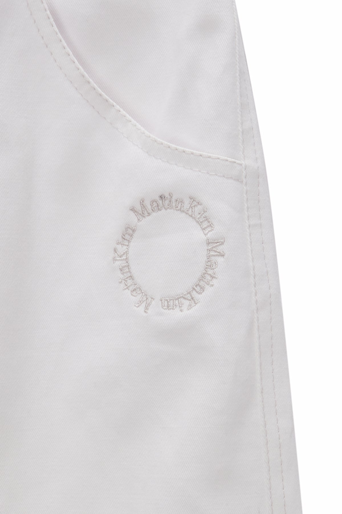 Matin Kim - Wavy Stitch Zipper Cotton Pants (White) product image 4 | TRAB K-Fashion Australia