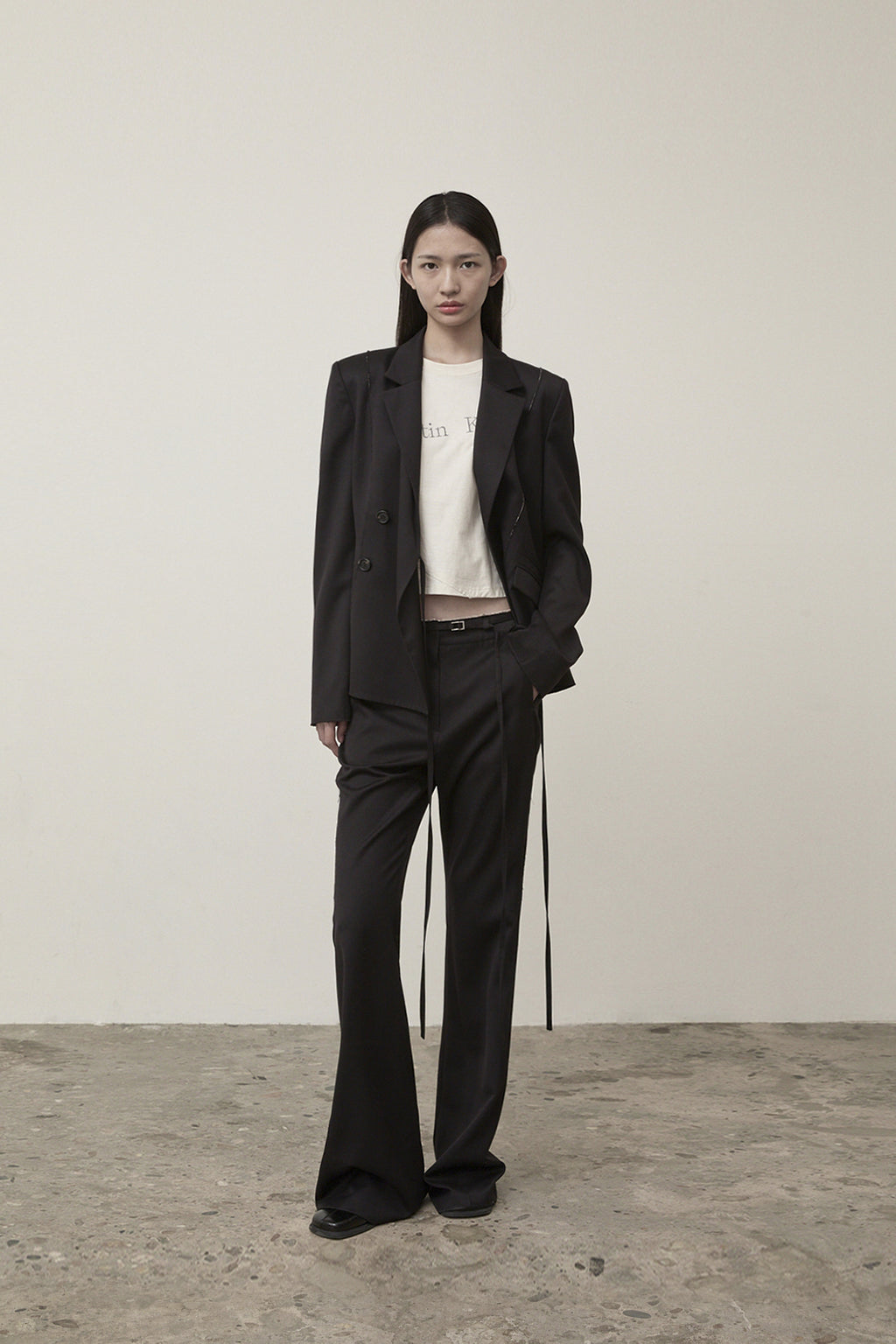 Matin Kim - Cut Out Point String Blazer (Black) product image 13 | TRAB K-Fashion Australia