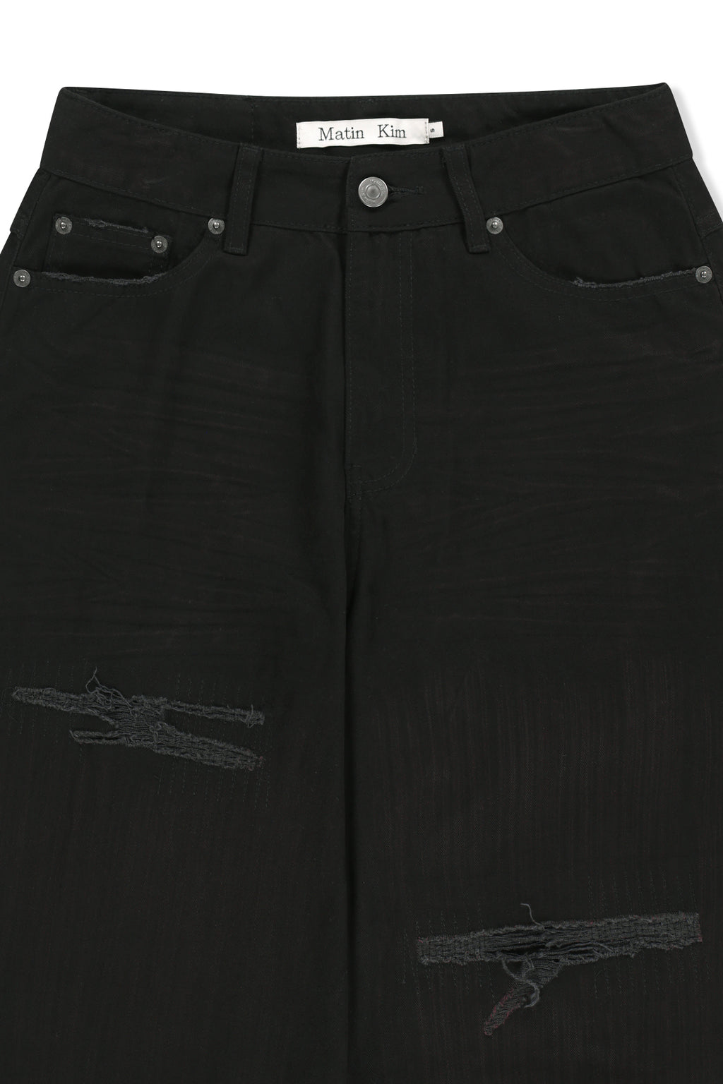 Matin Kim - Distressed Herringbone Wide Pants (Black) product image 3 | TRAB K-Fashion Australia