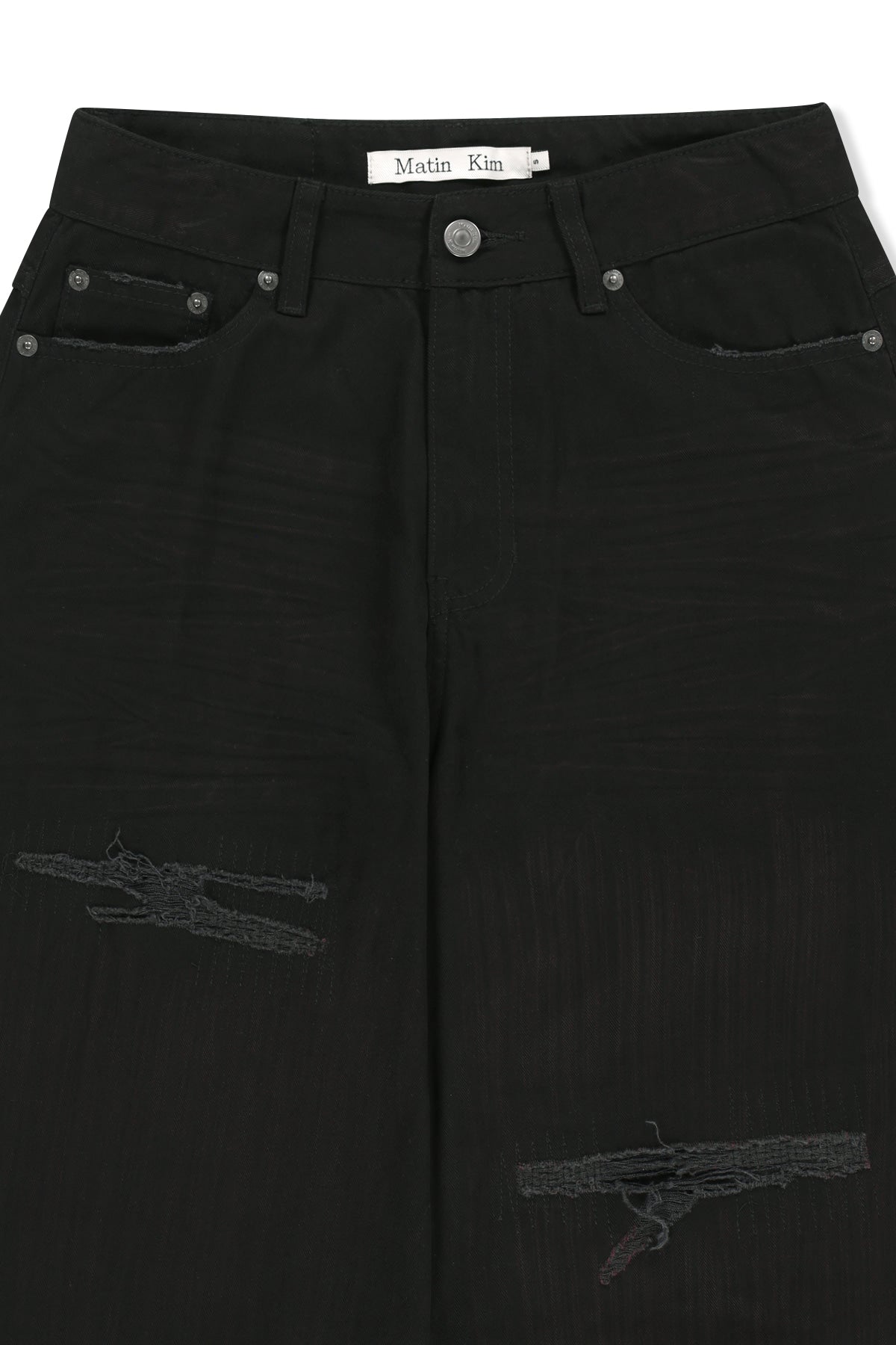 Matin Kim - Distressed Herringbone Wide Pants (Black) product image 3 | TRAB K-Fashion Australia
