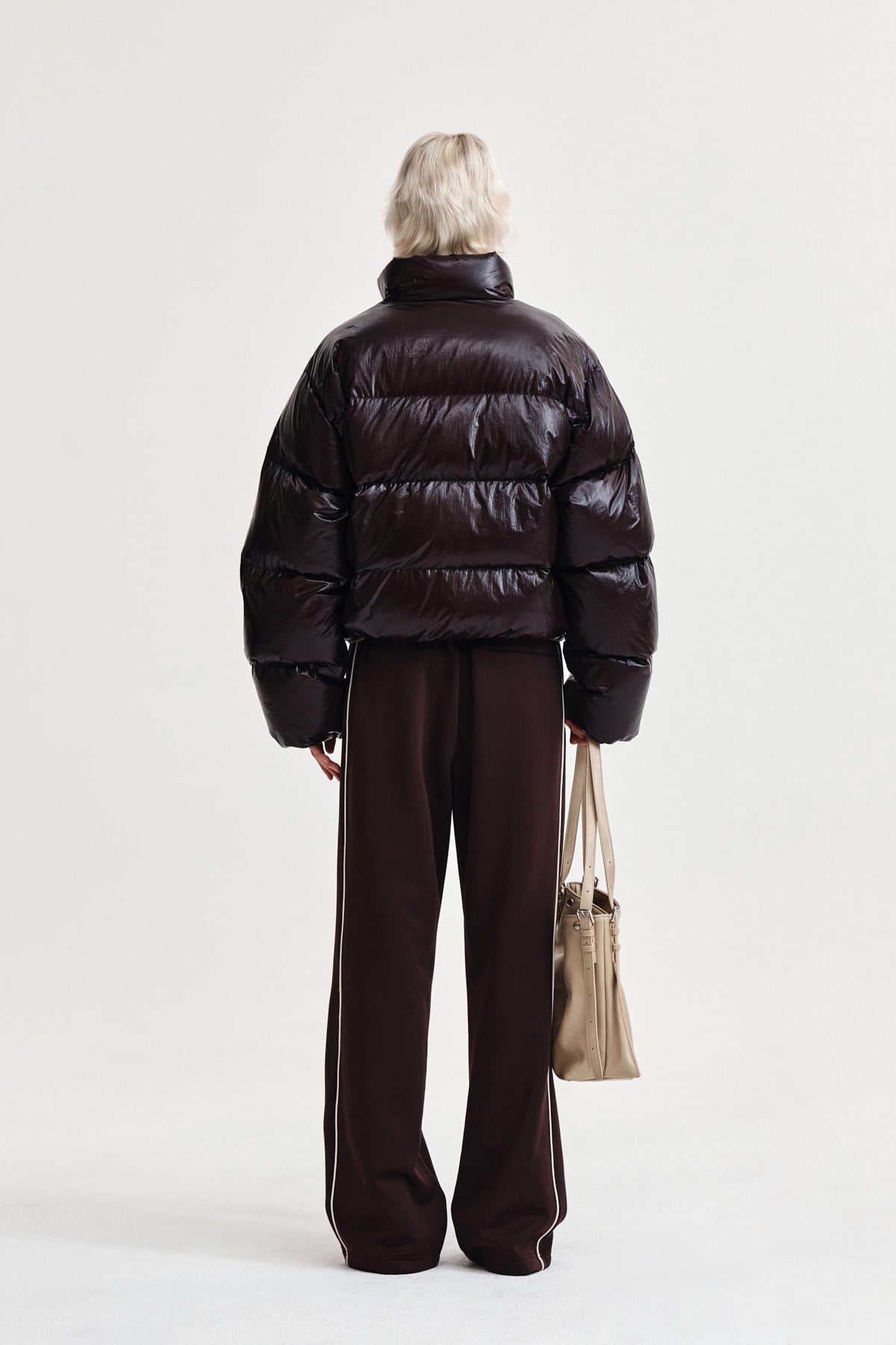 Matin Kim - Small Logo Volume Down Jumper (Dark Brown) product image 7 | TRAB K-Fashion Australia