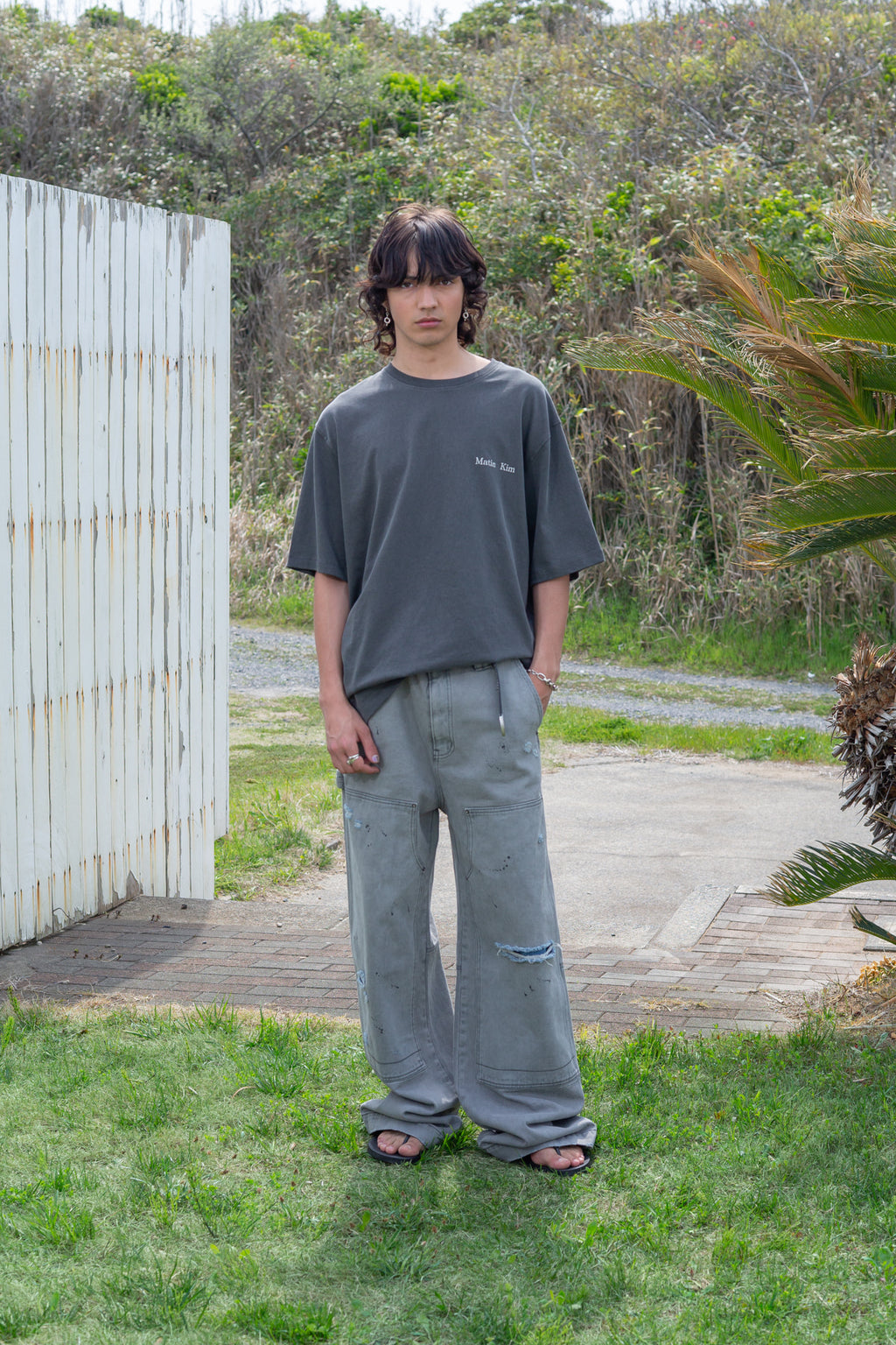 Matin Kim - Vintage Washed Logo Top (Charcoal) product image 8 | TRAB K-Fashion Australia