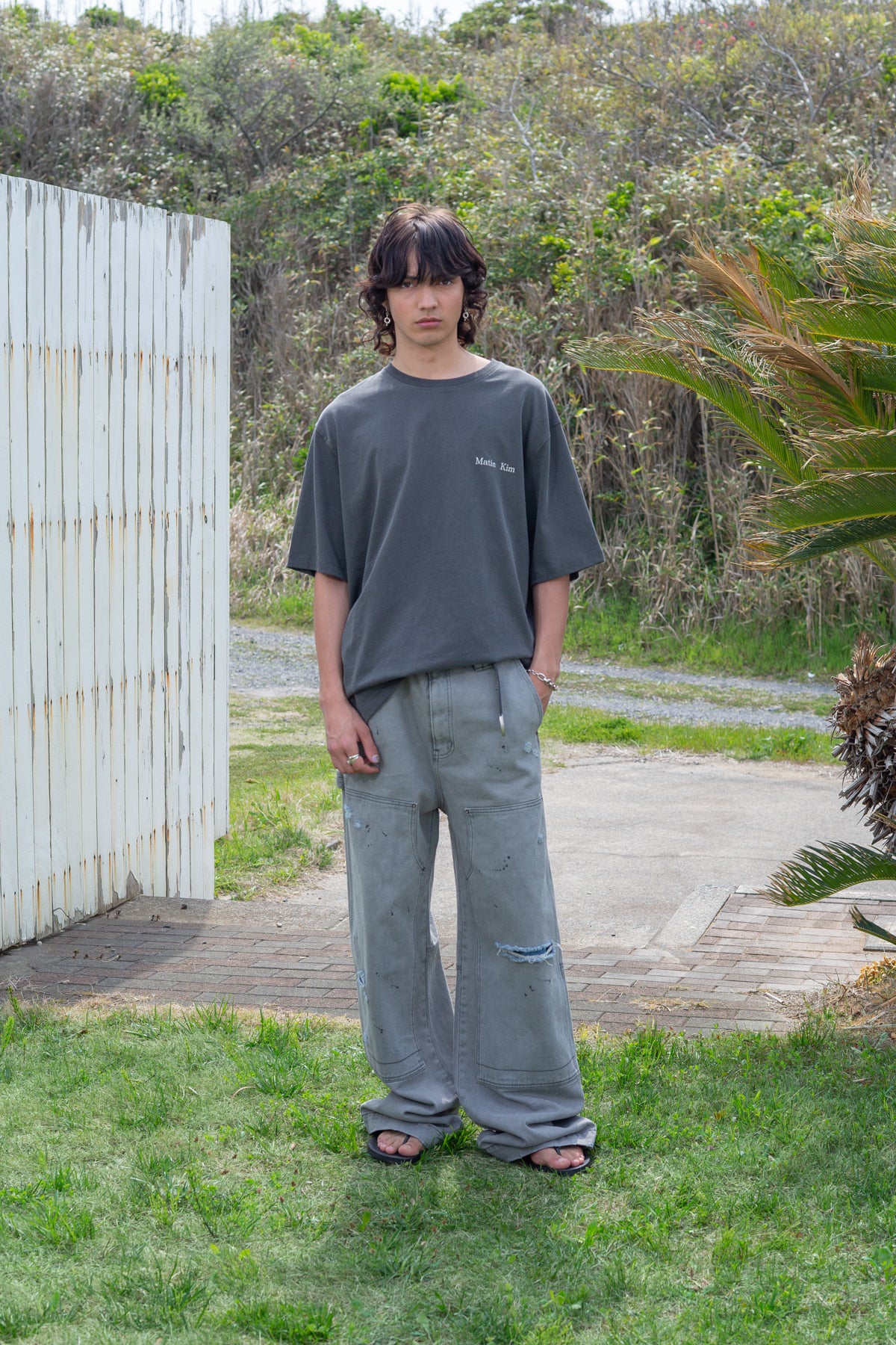 Matin Kim - Vintage Washed Logo Top (Charcoal) product image 8 | TRAB K-Fashion Australia