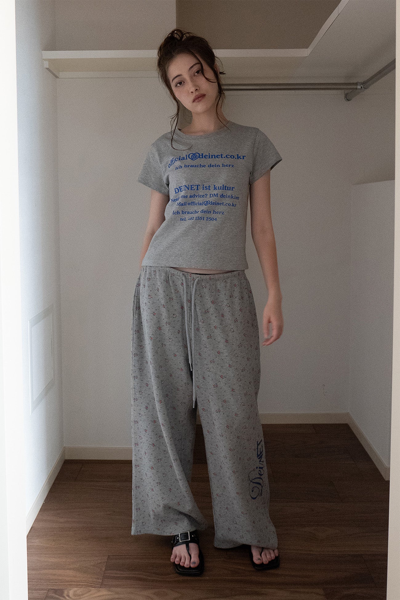 Deinet - Soft Waffle Flower Jersey Pants (Melange Grey) product image 6 | TRAB K-Fashion Australia