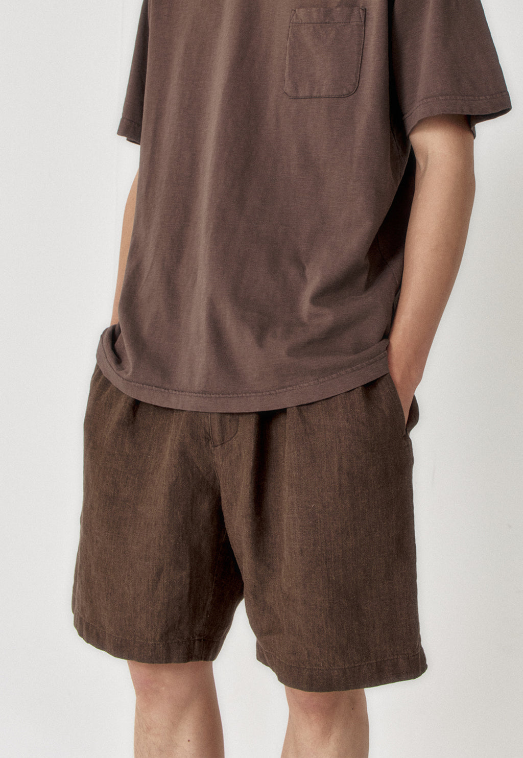 Art if acts - Washed Linen Two Tuck Shorts (Wood) product image 5 | TRAB K-Fashion Australia