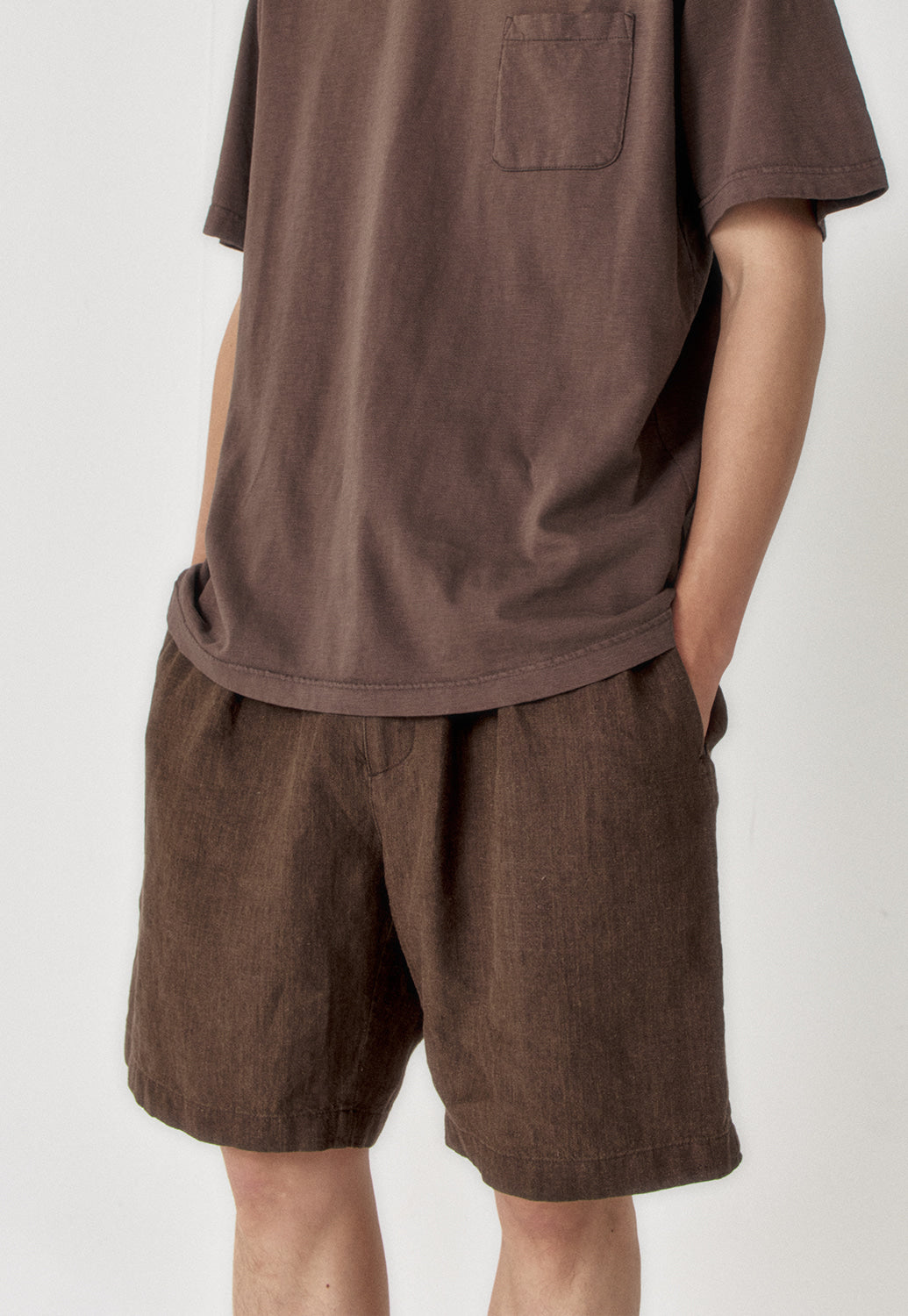 Art if acts - Washed Linen Two Tuck Shorts (Wood) product image 5 | TRAB K-Fashion Australia