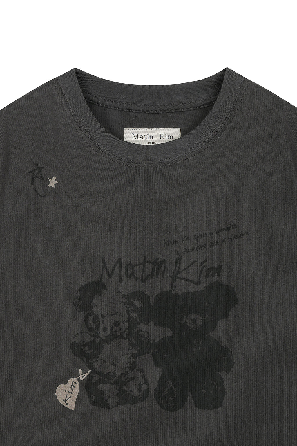 Matin Kim - Animal Graffiti Graphic Crop Top (Charcoal) product image 3 | TRAB K-Fashion Australia