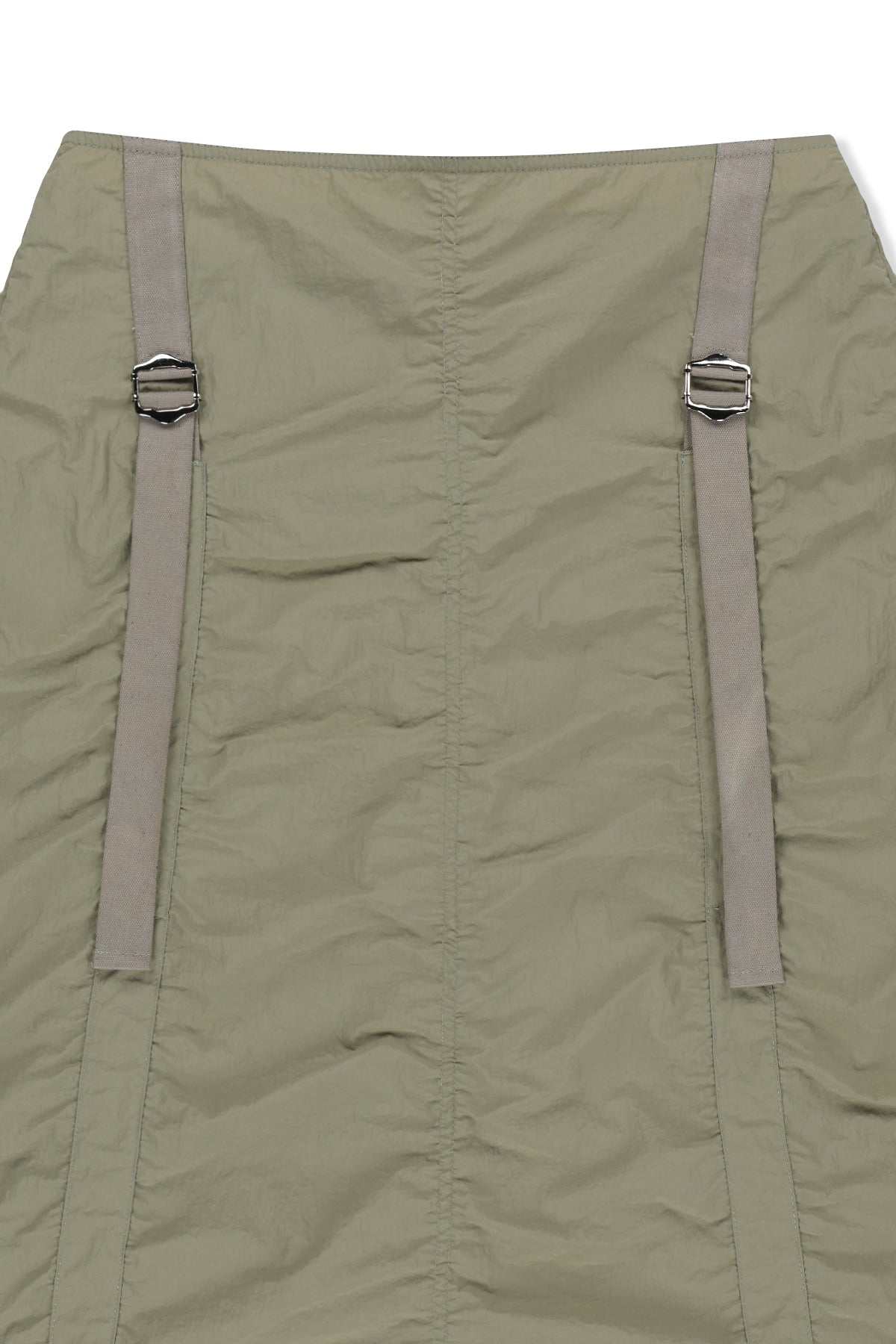 Matin Kim - Nylon Shirring Midi Skirt (Light Khaki) product image 4 | TRAB K-Fashion Australia