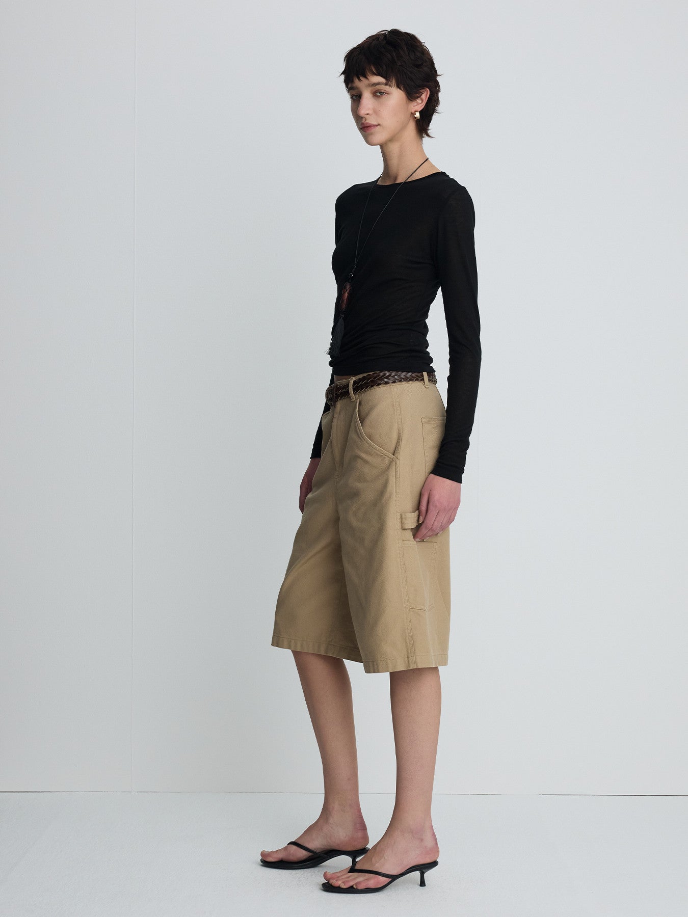 Tonywack - Cotton Relaxed Utility Shorts (Beige) product image 2 | TRAB K-Fashion Australia