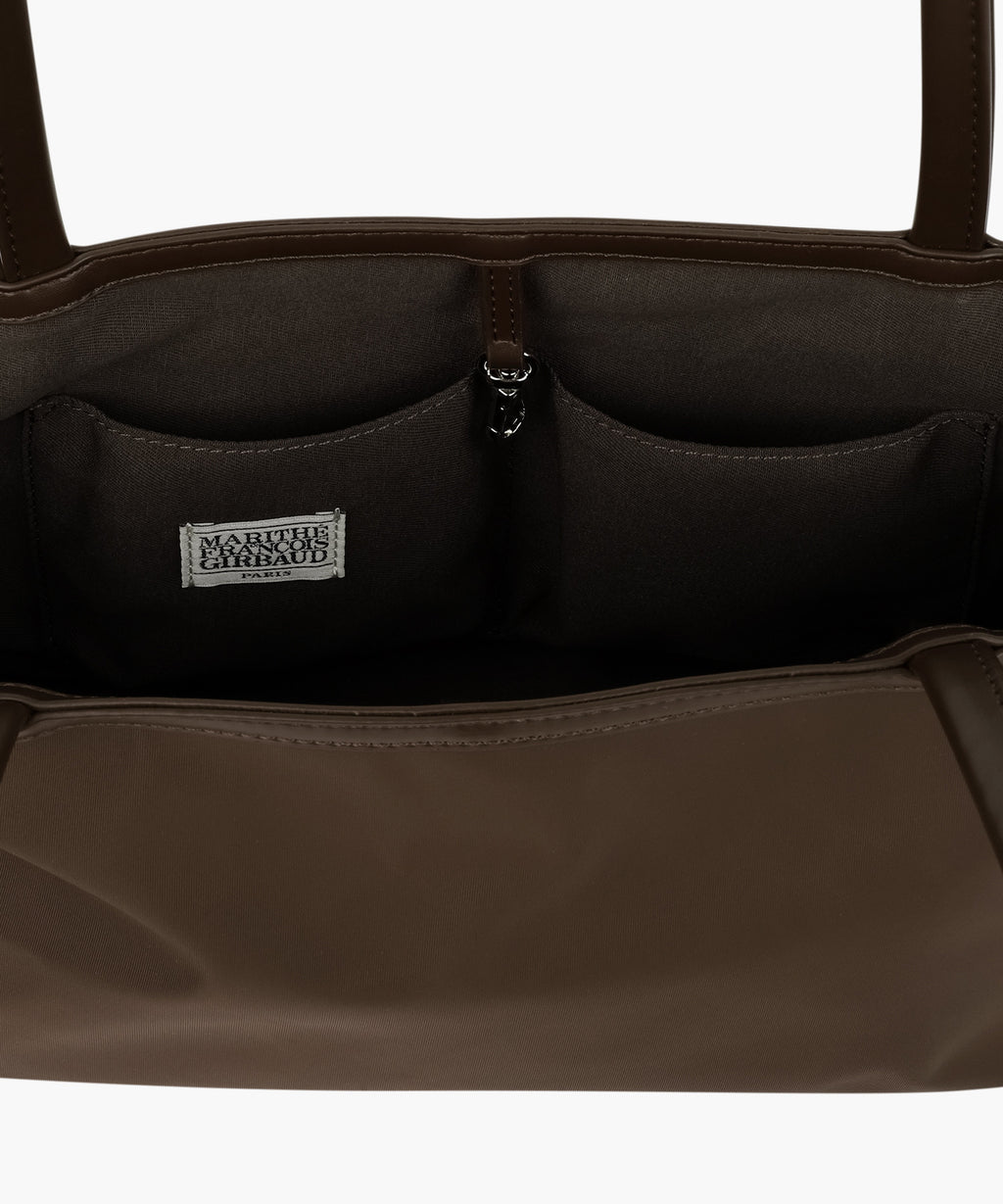 Marithe & Francois Girbaud - Classic Logo Zip Pocket Shoulder Bag (Brown) product image 5 | TRAB K-Fashion Australia