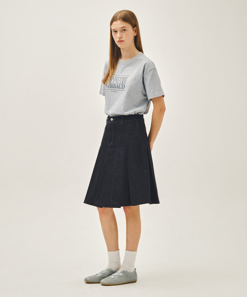 Marithe & Francois Girbaud - Denim Pleated Midi Skirt (Indigo) product image 5 | TRAB K-Fashion Australia