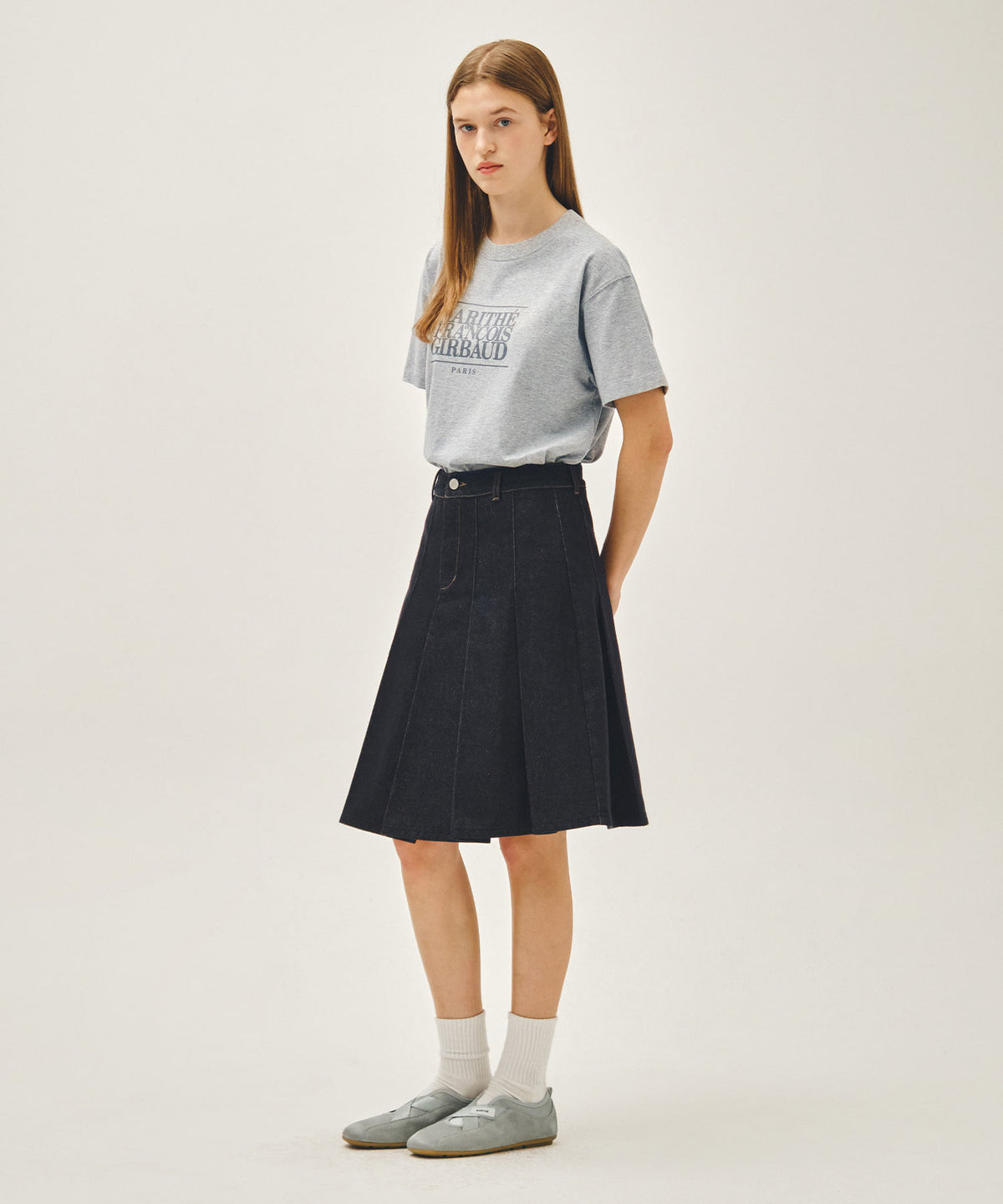 Marithe & Francois Girbaud - Denim Pleated Midi Skirt (Indigo) product image 5 | TRAB K-Fashion Australia