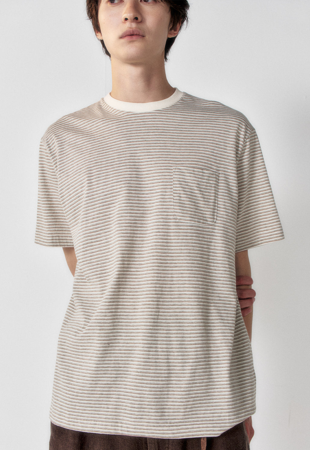 Art if acts - Washed Stripe Pocket S/S Tee (Dove) product image 5 | TRAB K-Fashion Australia