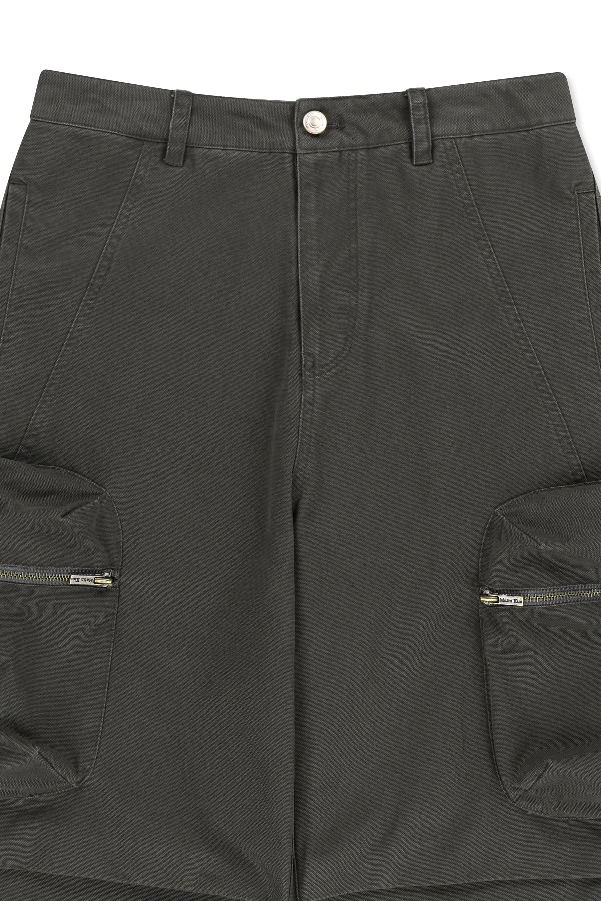 Matin Kim - Volume Tuck Cargo Pants (Charcoal) product image 3 | TRAB K-Fashion Australia