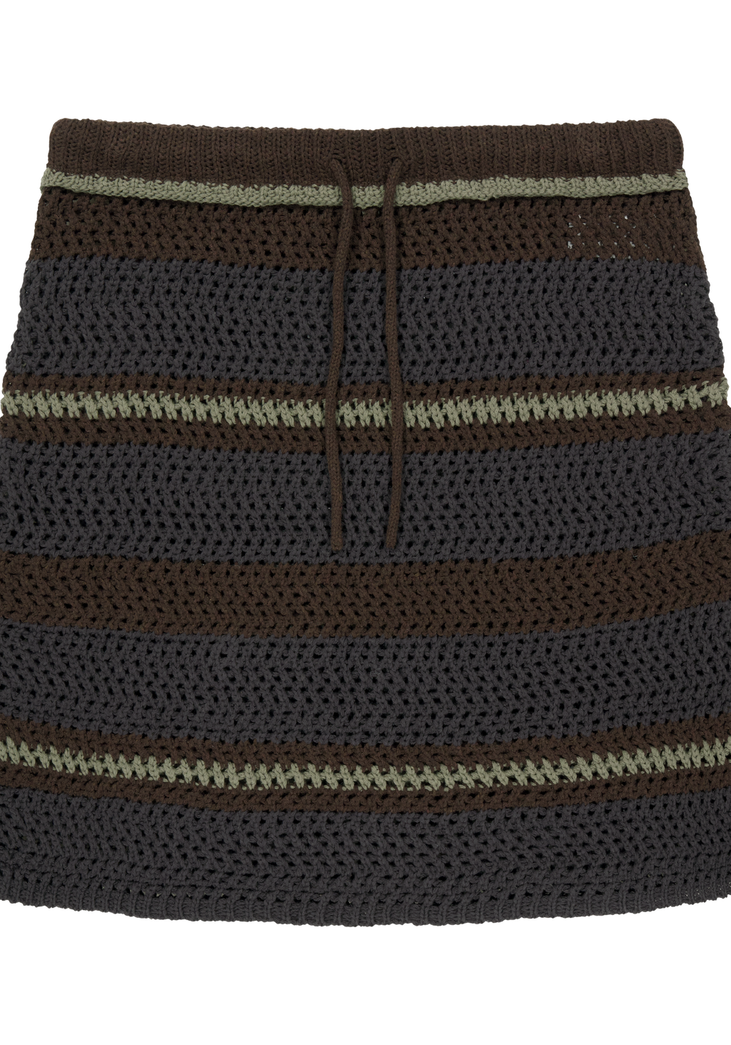 Coyseio - Stripe Layered Knit Skirt (Brown) product image 2 | TRAB K-Fashion Australia
