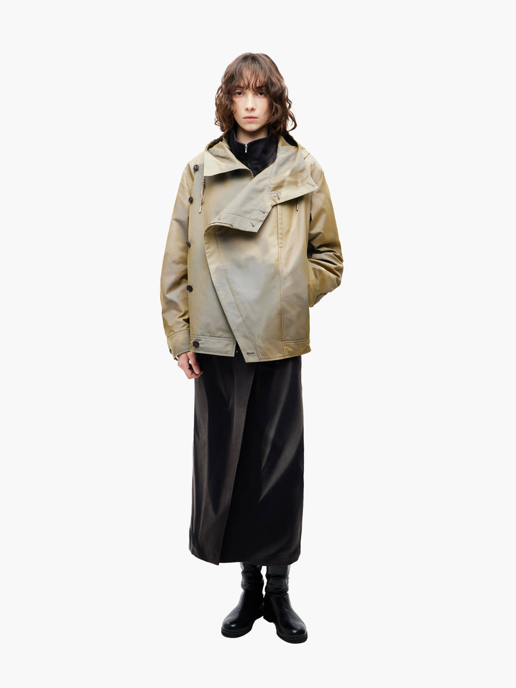 Jiyong Kim - Sun-Bleached Asymmetric Front Jacket (Beige) product image 3 | TRAB K-Fashion Australia