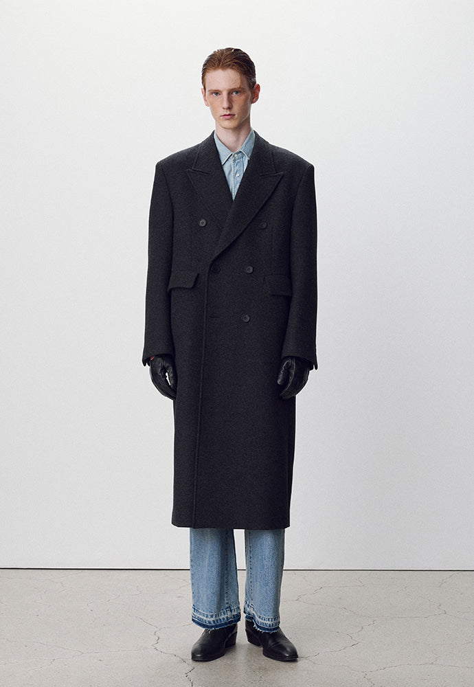 Tonywack - Herringbone Wool Double-Breasted Coat (Dark Herringbone) product image 7 | TRAB K-Fashion Australia