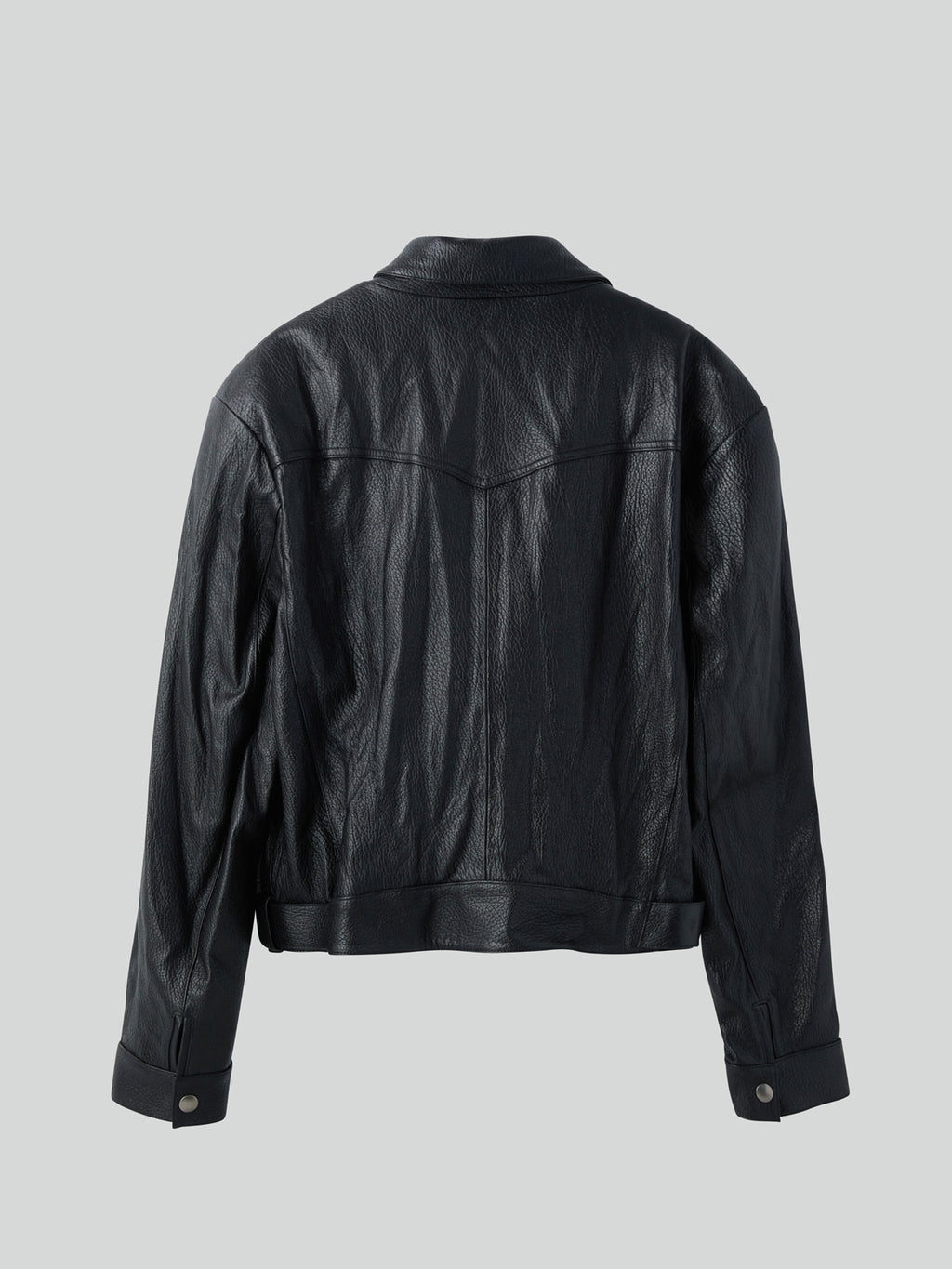 Recto - Vintage Effect Biker Jacket (Black) product image 6 | TRAB K-Fashion Australia