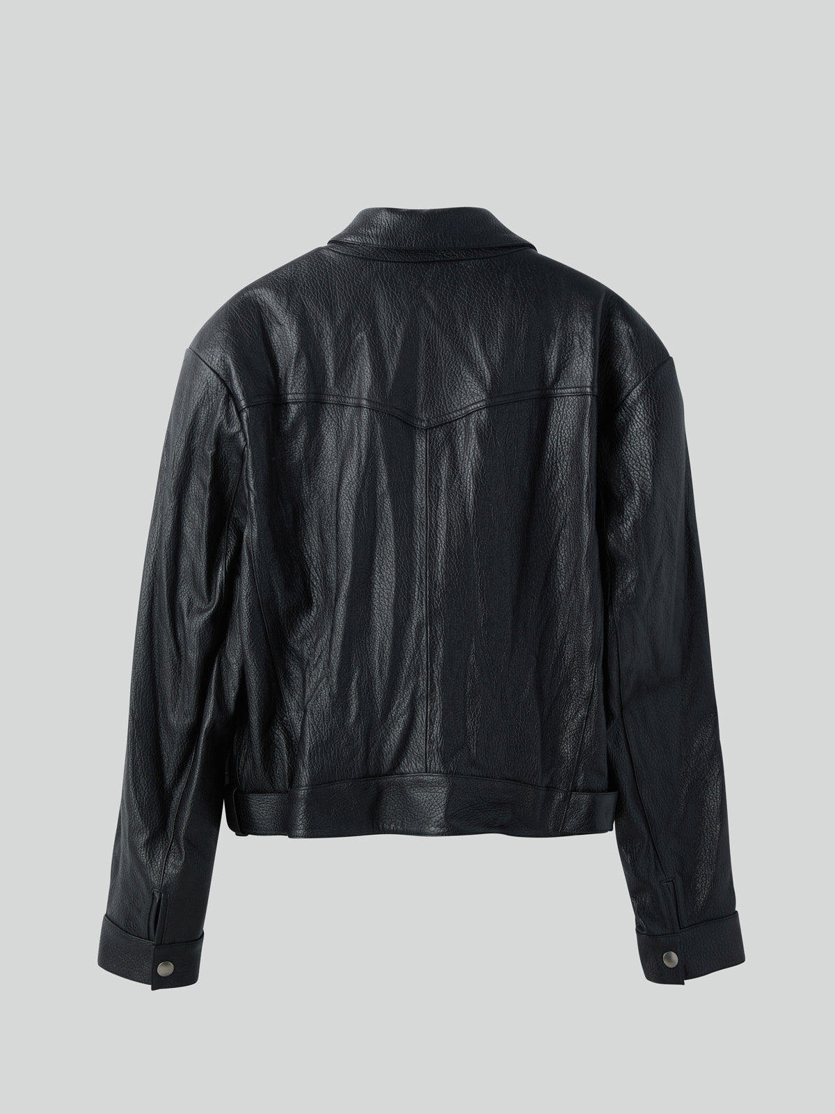 Recto - Vintage Effect Biker Jacket (Black) product image 6 | TRAB K-Fashion Australia