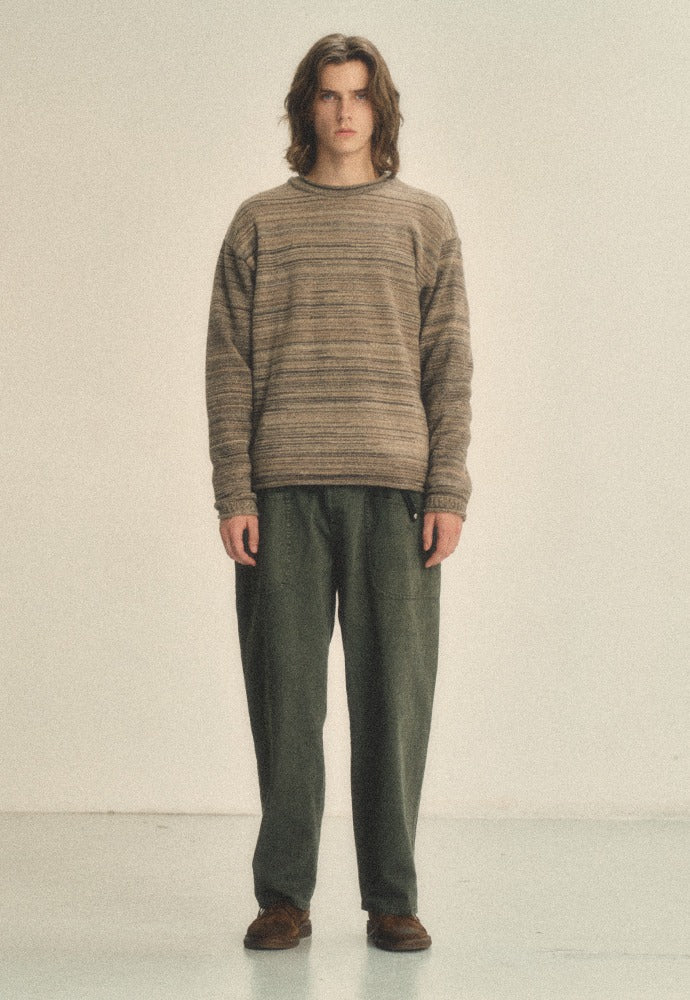 Art if acts - Melange Roll up Pullover Knit (Truffle) product image 1 | TRAB K-Fashion Australia